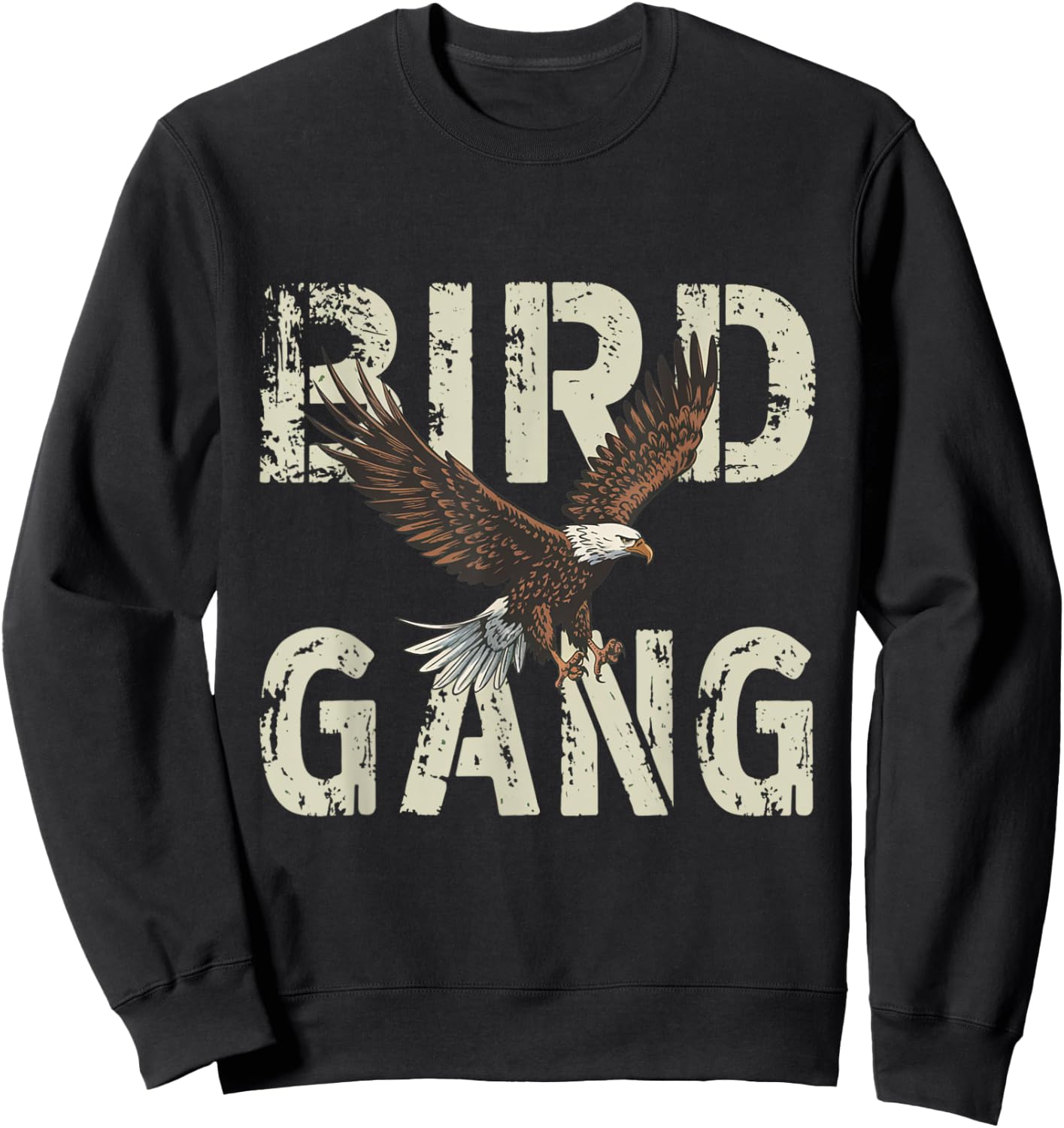 Bird Gang Eagles Flying Design Sweatshirt - Sweatshirt | Black
