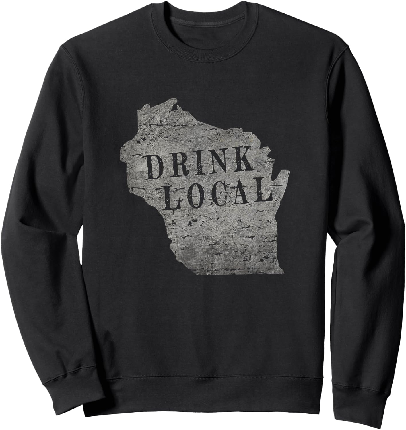 Vintage Drink local craft beer Wisconsin Sweatshirt - Sweatshirt | Black