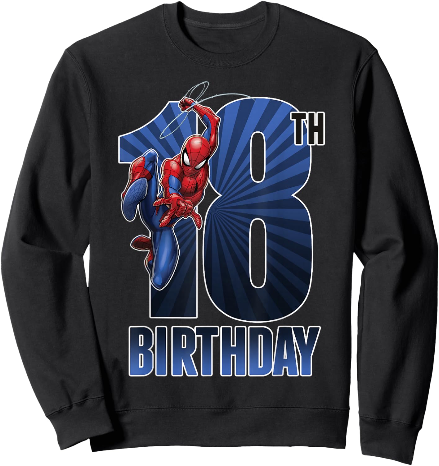 Marvel Spider-Man Swinging 18th Birthday Graphic Sweatshirt - Sweatshirt | Black