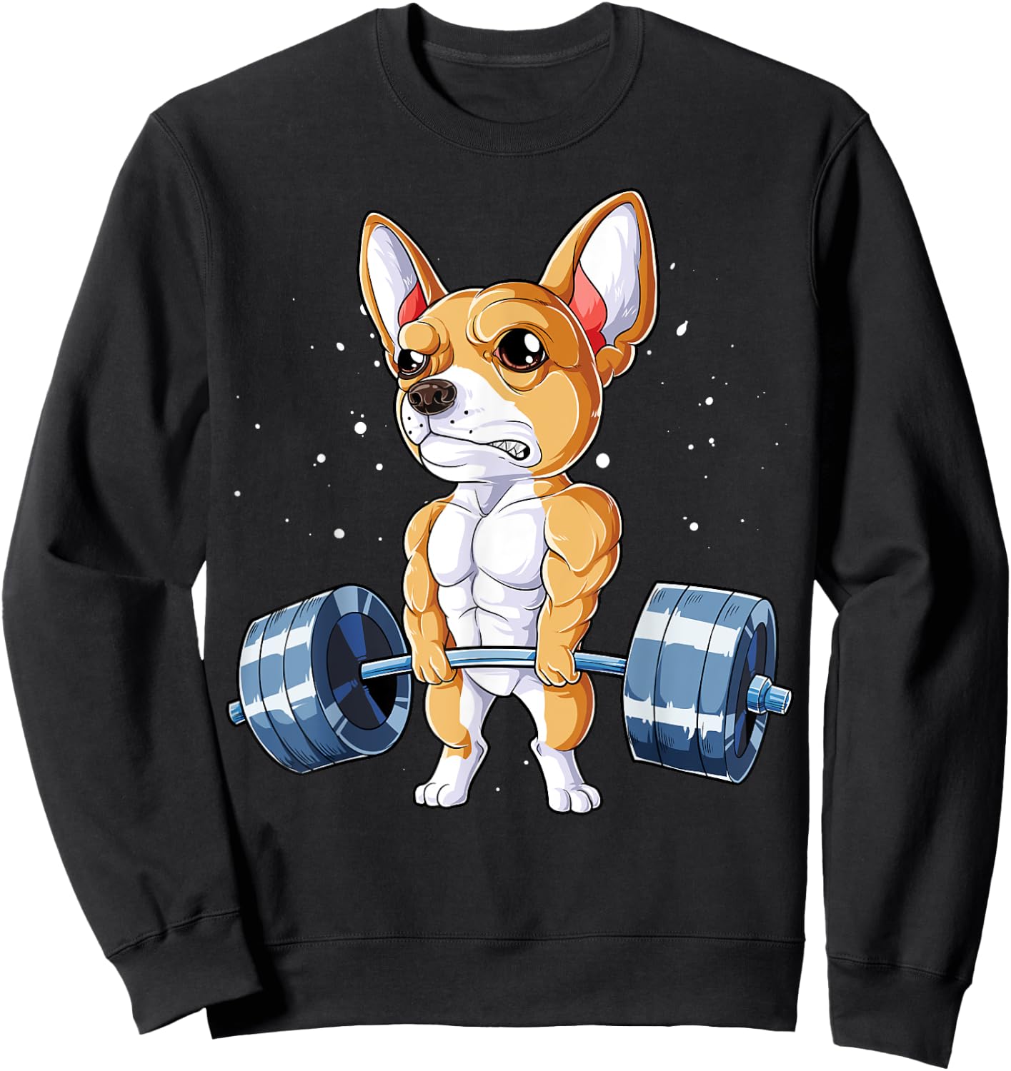 Chihuahua Weightlifting Funny Deadlift Men Fitness Gym Cute Sweatshirt - Sweatshirt | Black