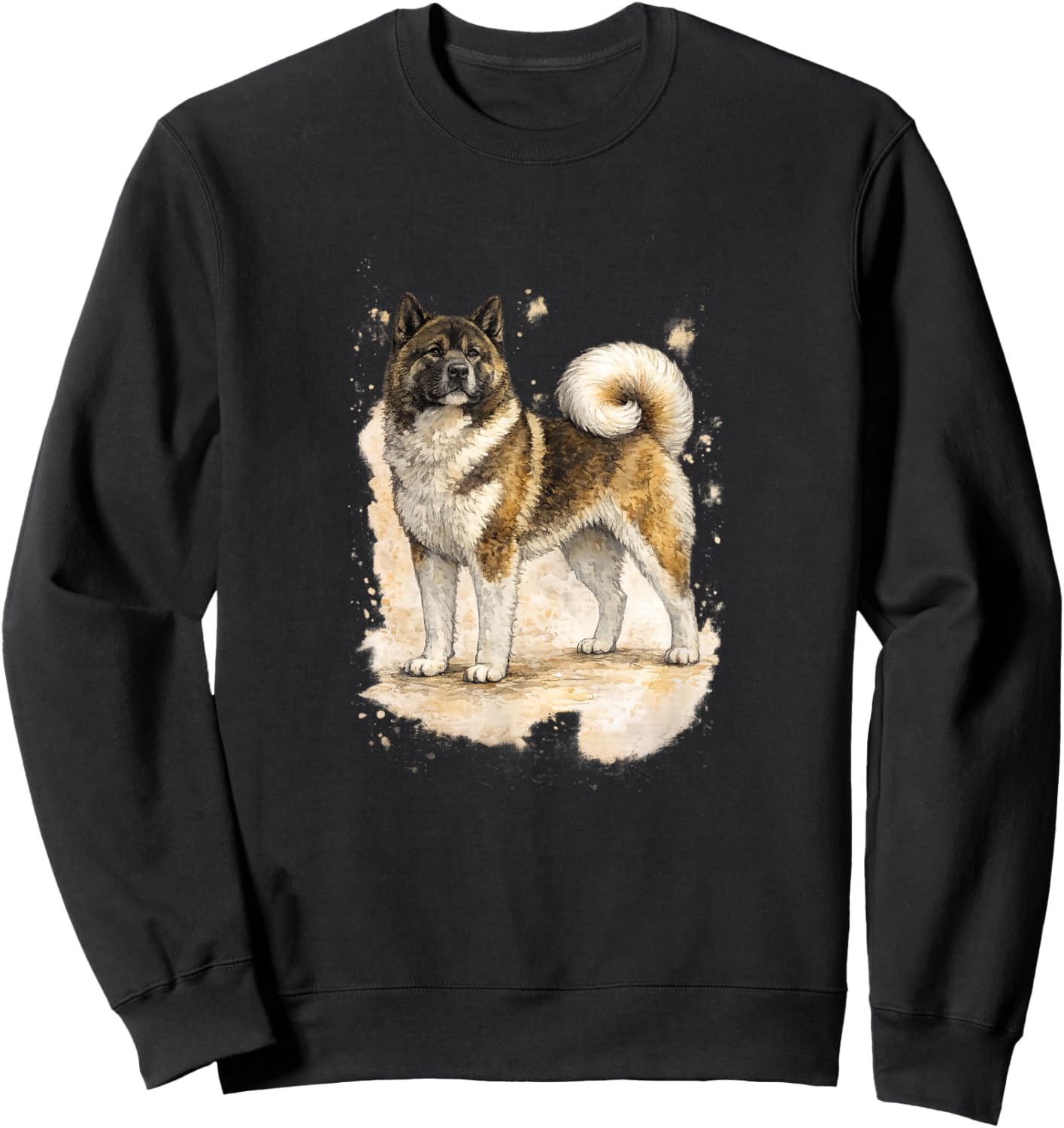 American Akita Watercolor Art – Majestic Akita Sweatshirt - Sweatshirt | Black