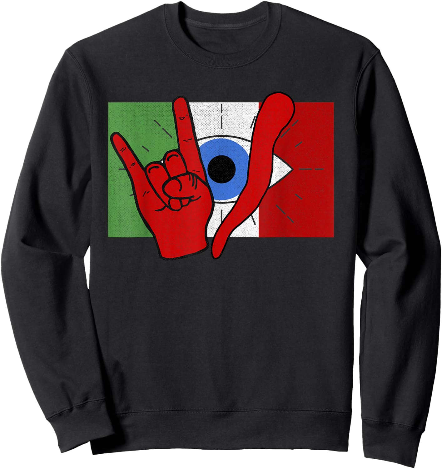 Italian Evil Eye il Malocchio Maloik Malocchio Italy Sweatshirt - Sweatshirt | Black
