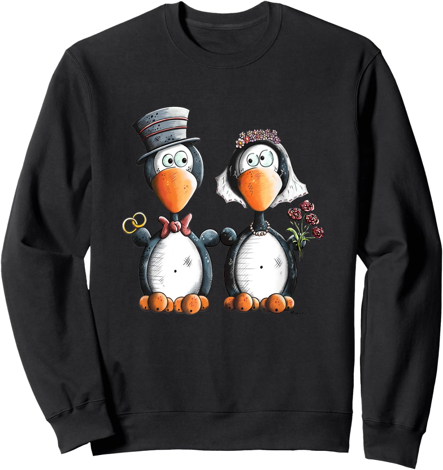 Awesome Penguin Wedding Gift Bride And Groom Sweatshirt - Sweatshirt | Black