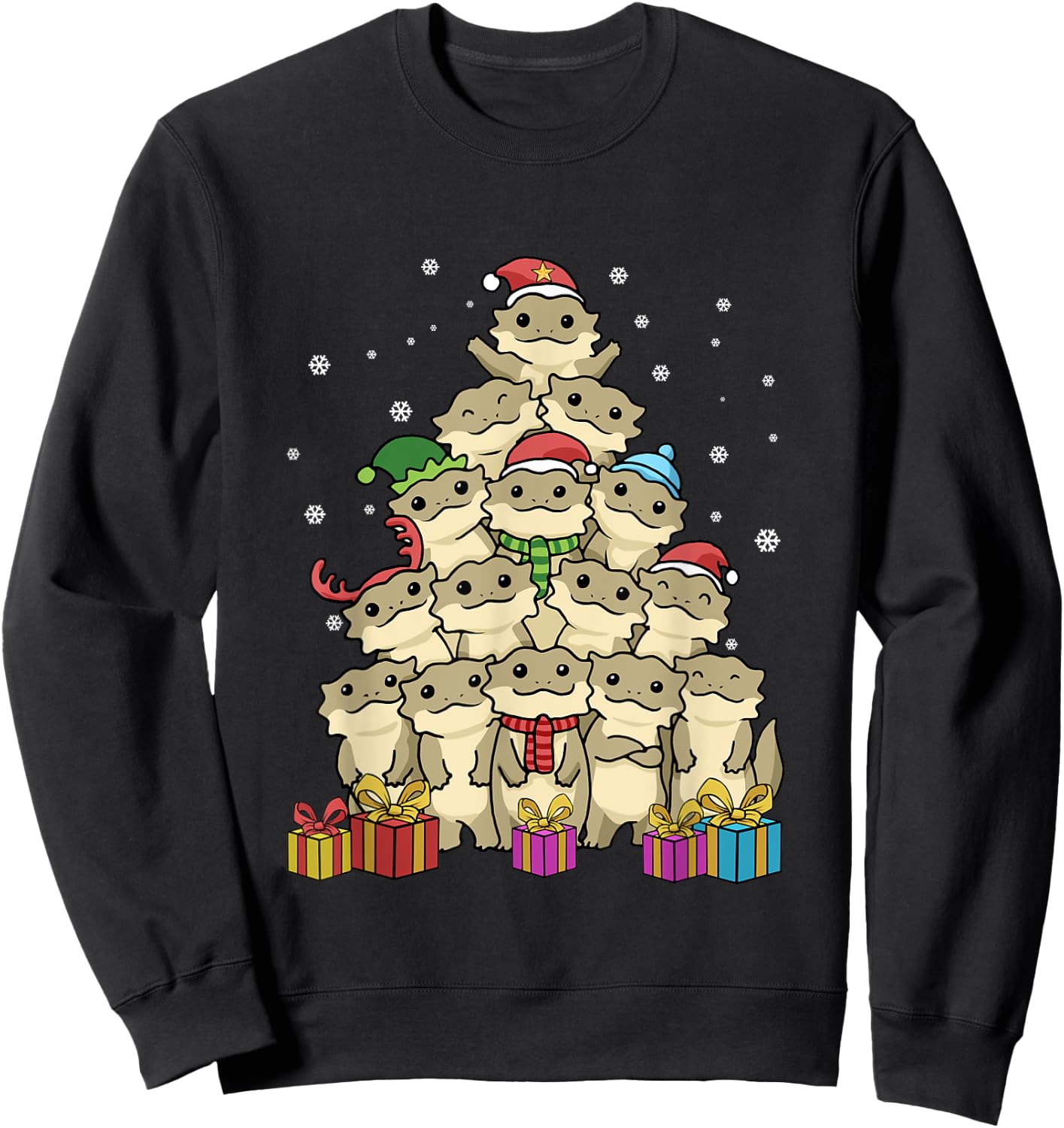 Bearded Dragon Christmas Tree Sweatshirt - Sweatshirt | Black