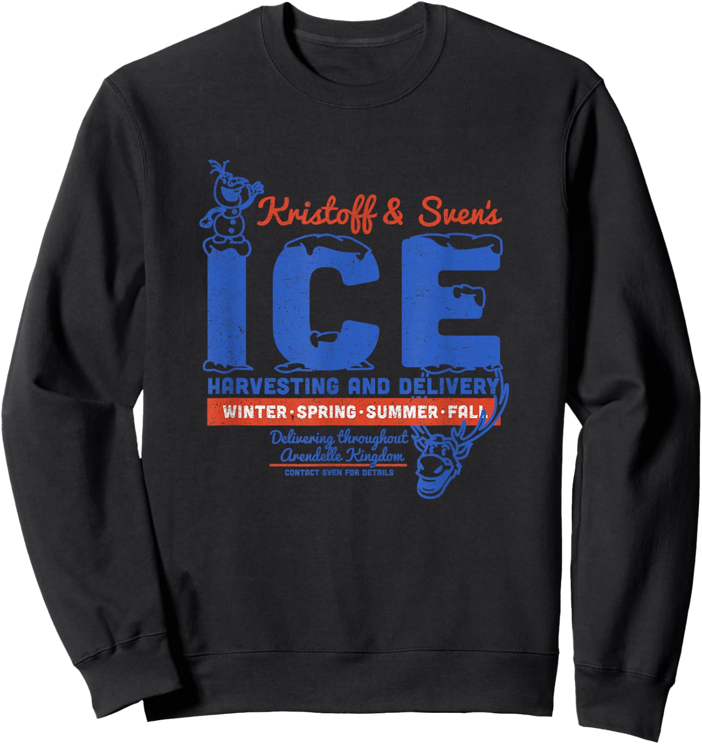 Disney Frozen Kristoff & Sven's Ice Harvesting and Delivery Sweatshirt - Sweatshirt | Black