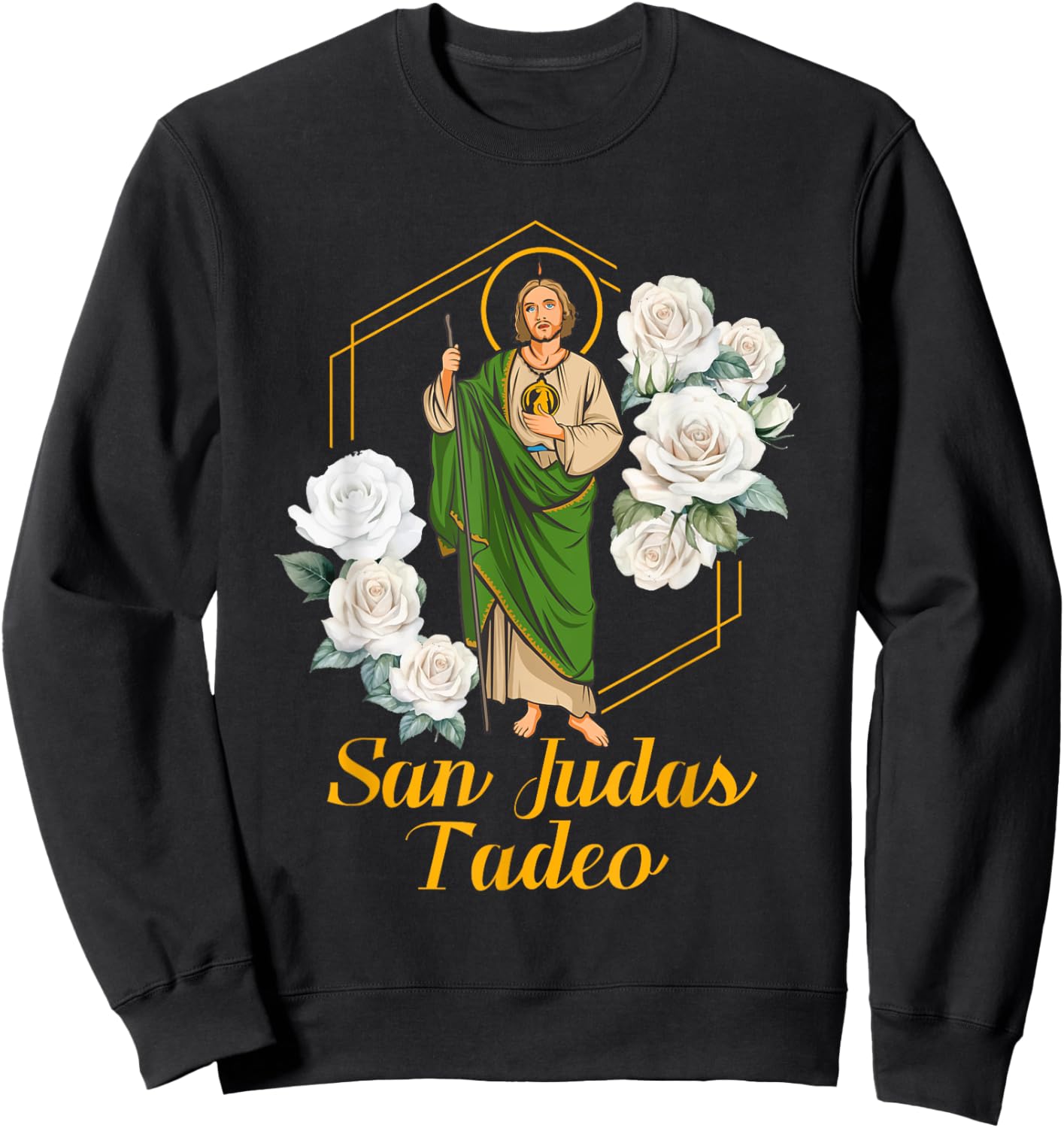 San Judas Tadeo con rosas Sweatshirt - Sweatshirt | Black