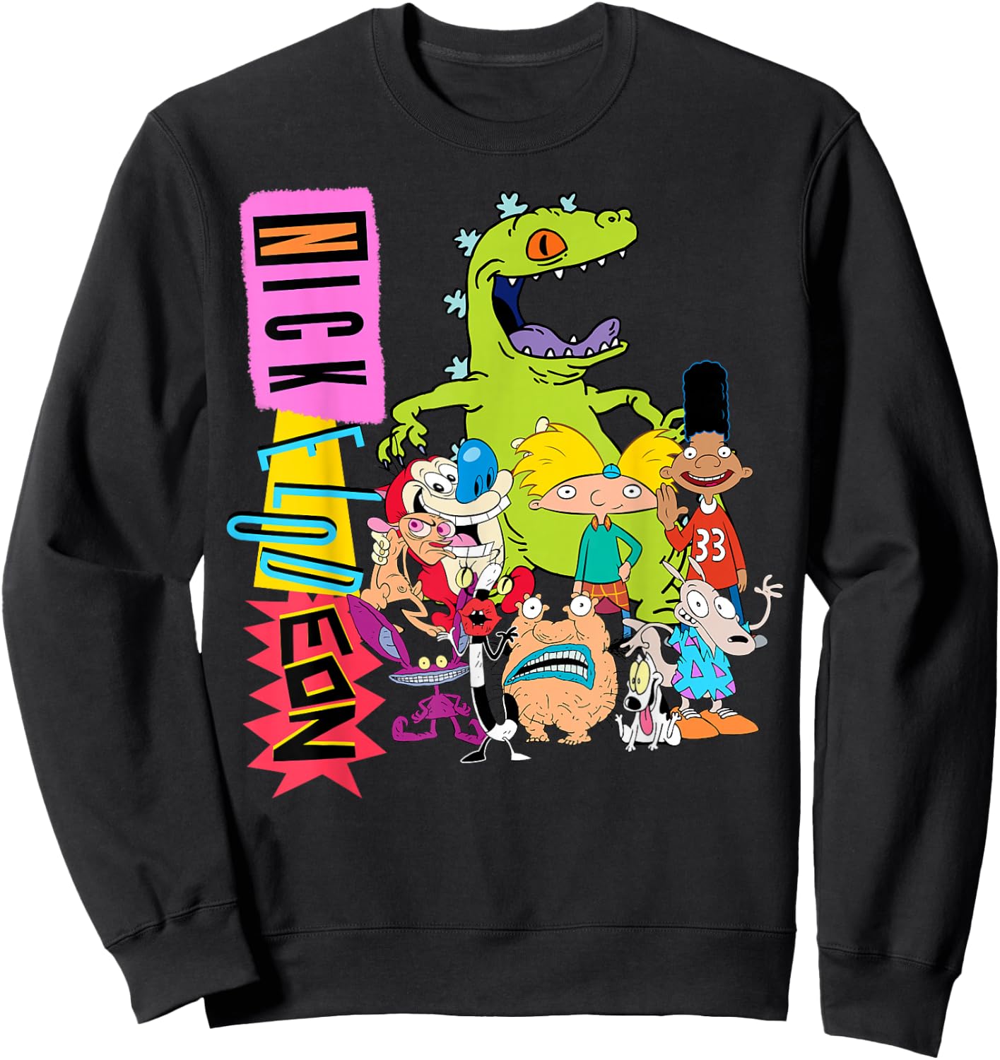 Nickelodeon Throwback Retro Character Sweatshirt - Sweatshirt | Black