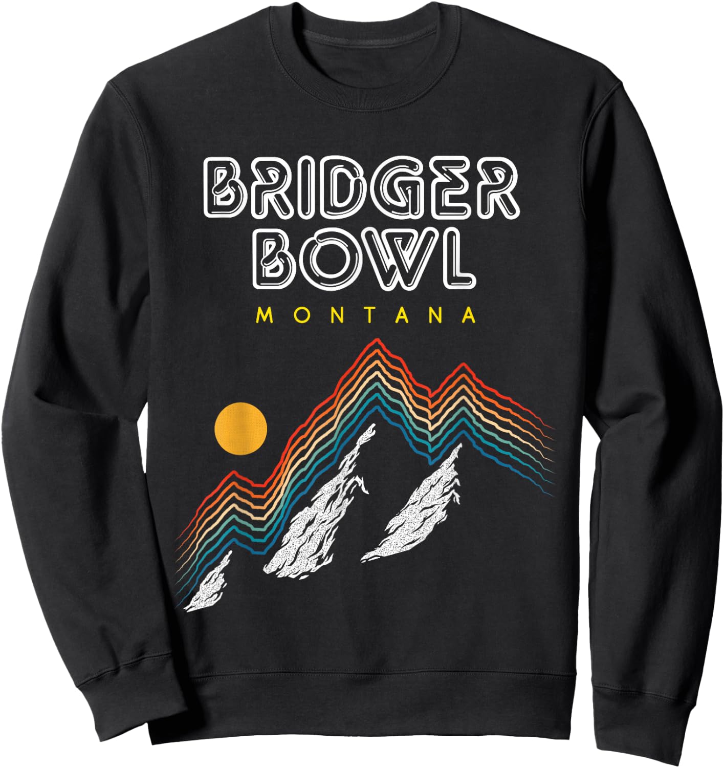 Bridger Bowl, Montana - USA Ski Resort 1980s Retro Sweatshirt - Sweatshirt | Black