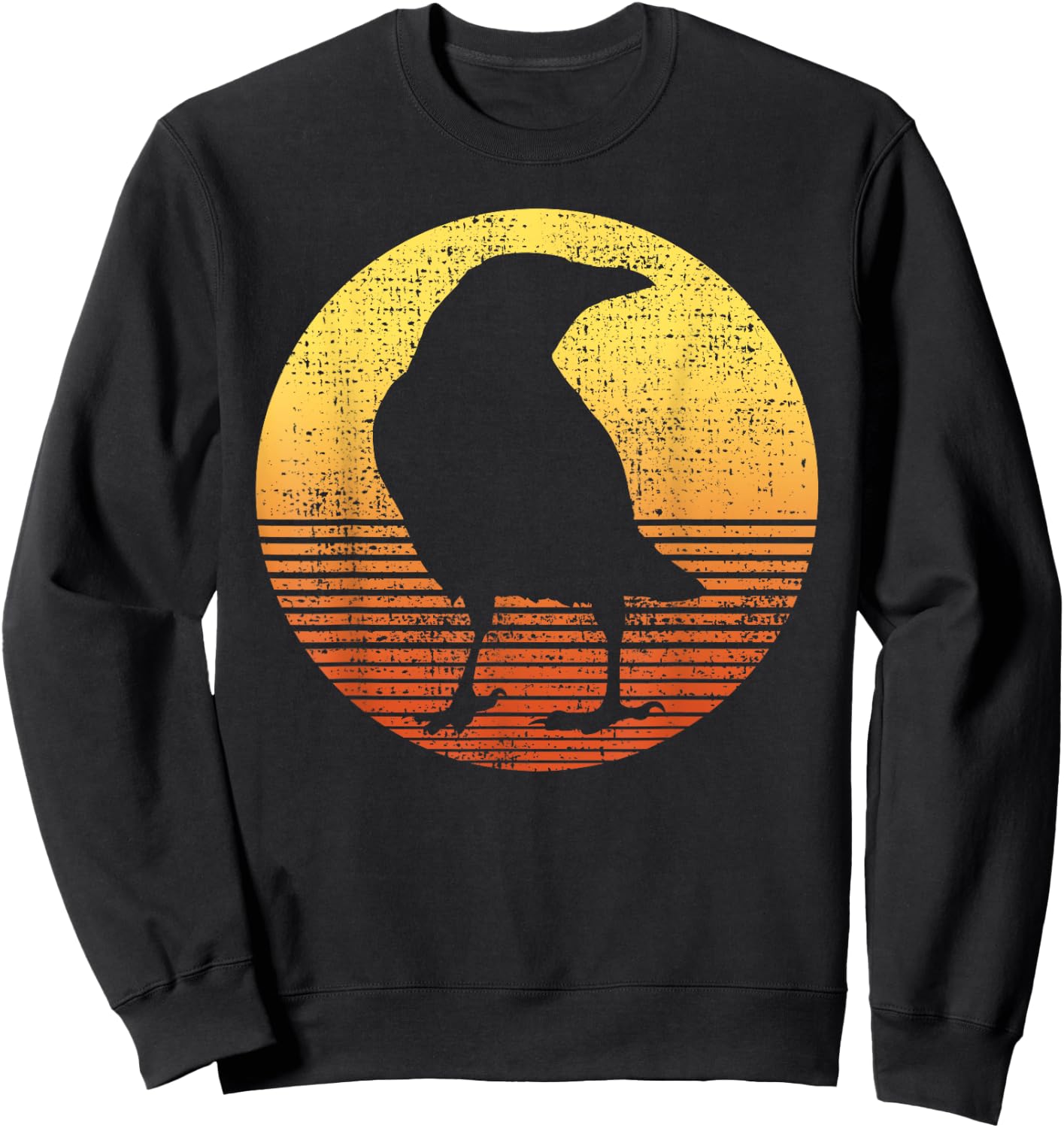 Crow Bird Lover Raven Vintage Sweatshirt - Sweatshirt | Black