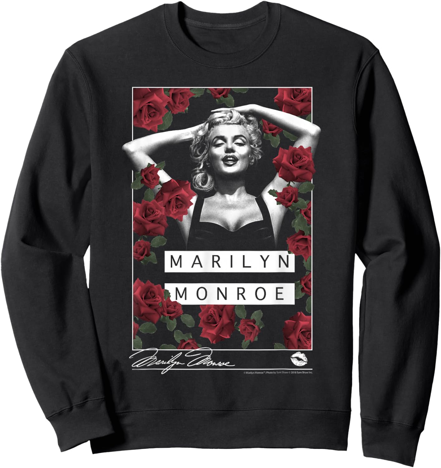 Marilyn Monroe rose garden silhouette Sweatshirt - Sweatshirt | Black