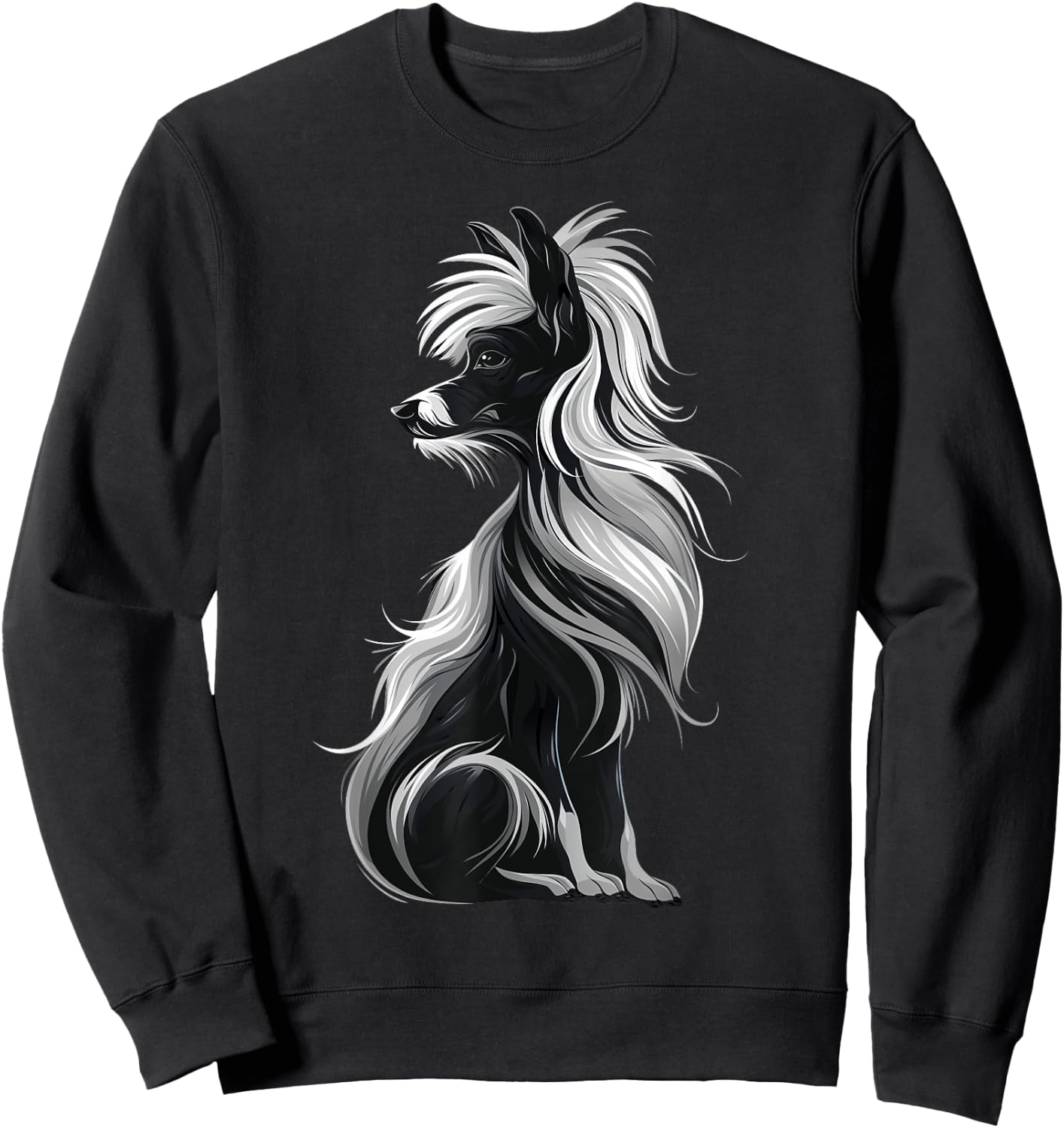 Chinese Crested Dog Dark Painting Sweatshirt - Sweatshirt | Black