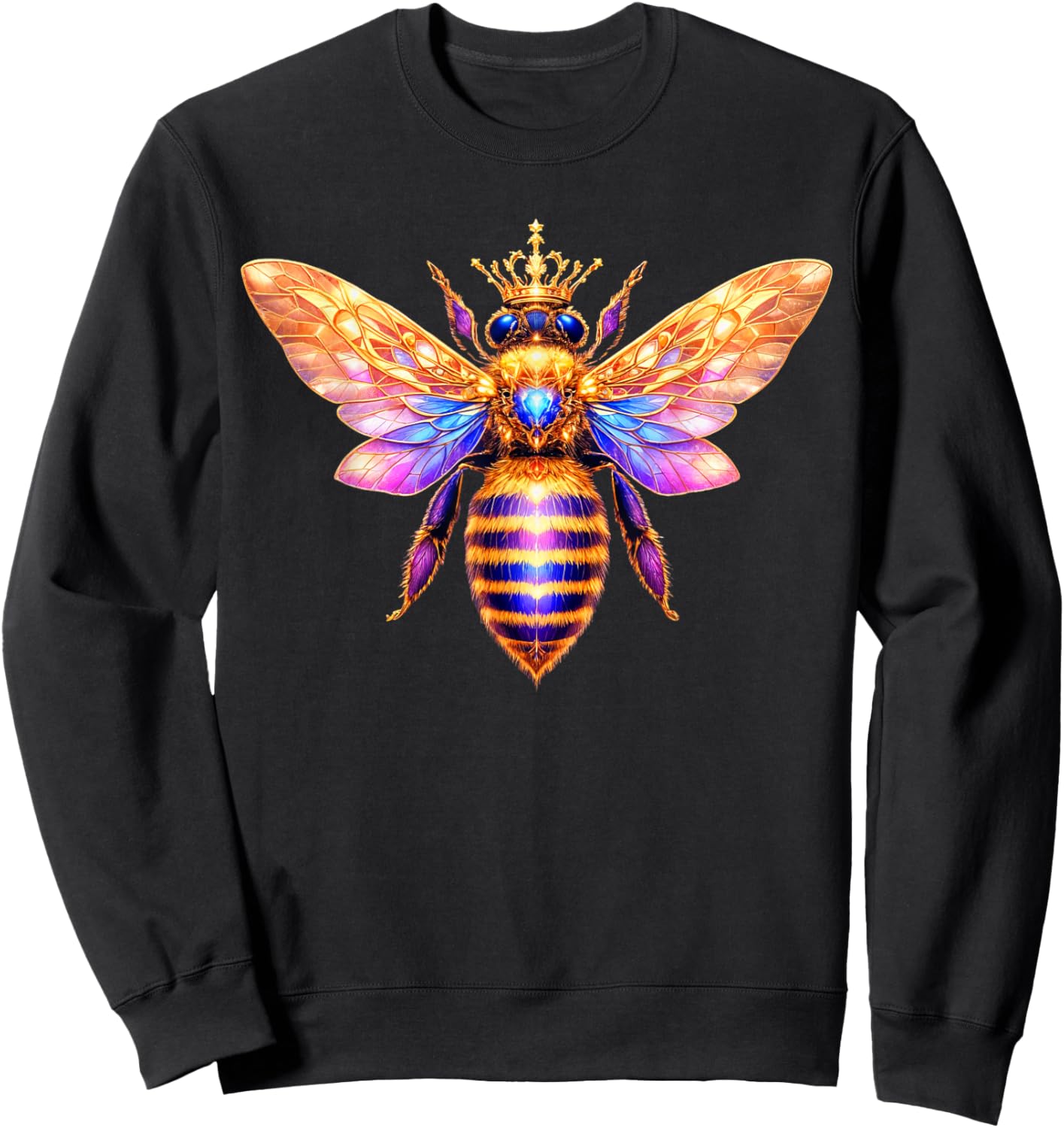 Queen Bee Crown Women Men Girls Honey Hive Bee Keeper Bee Sweatshirt - Sweatshirt | Black