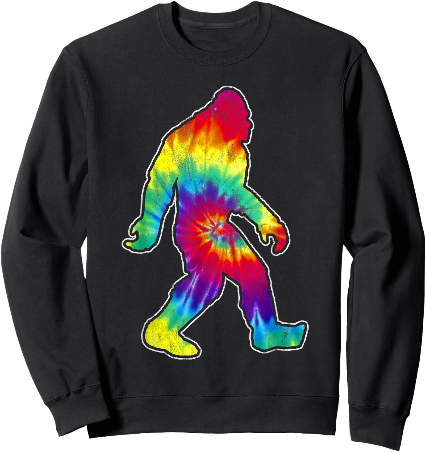 Vintage hippie big foot tie dye distressed 60's design Sweatshirt - Sweatshirt | Black