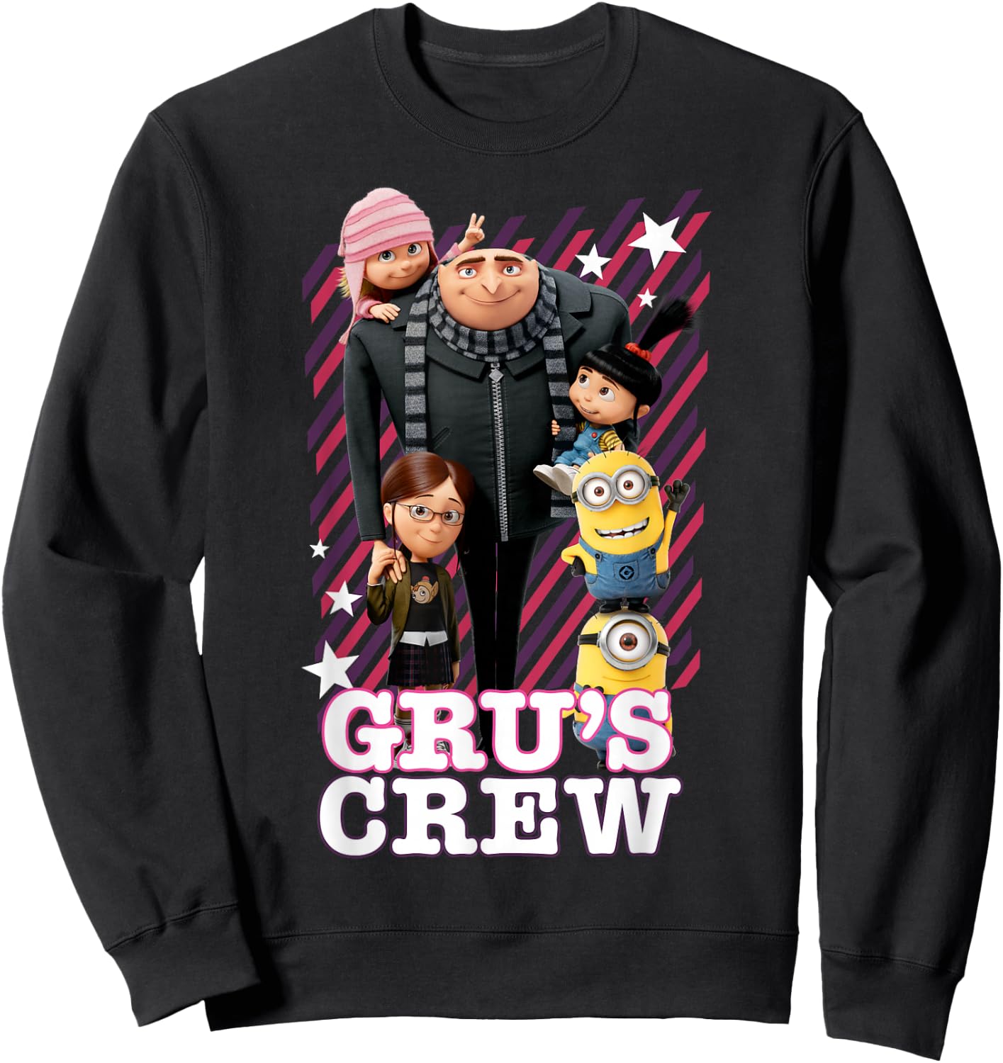 Despicable Me Minions Grus Whole Crew Graphic Sweatshirt - Sweatshirt | Black