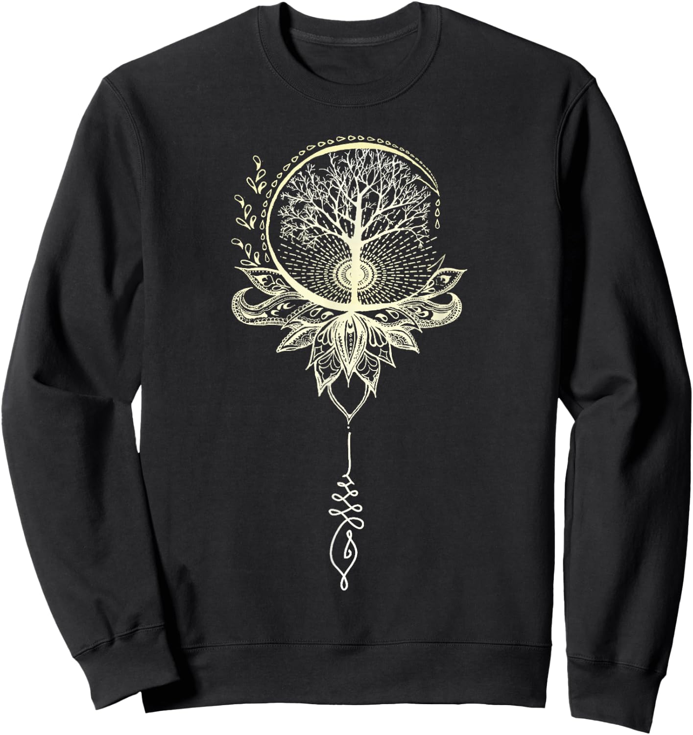 Mandala Lotus Unalome Tree of Life Small Sweatshirt - Sweatshirt | Black