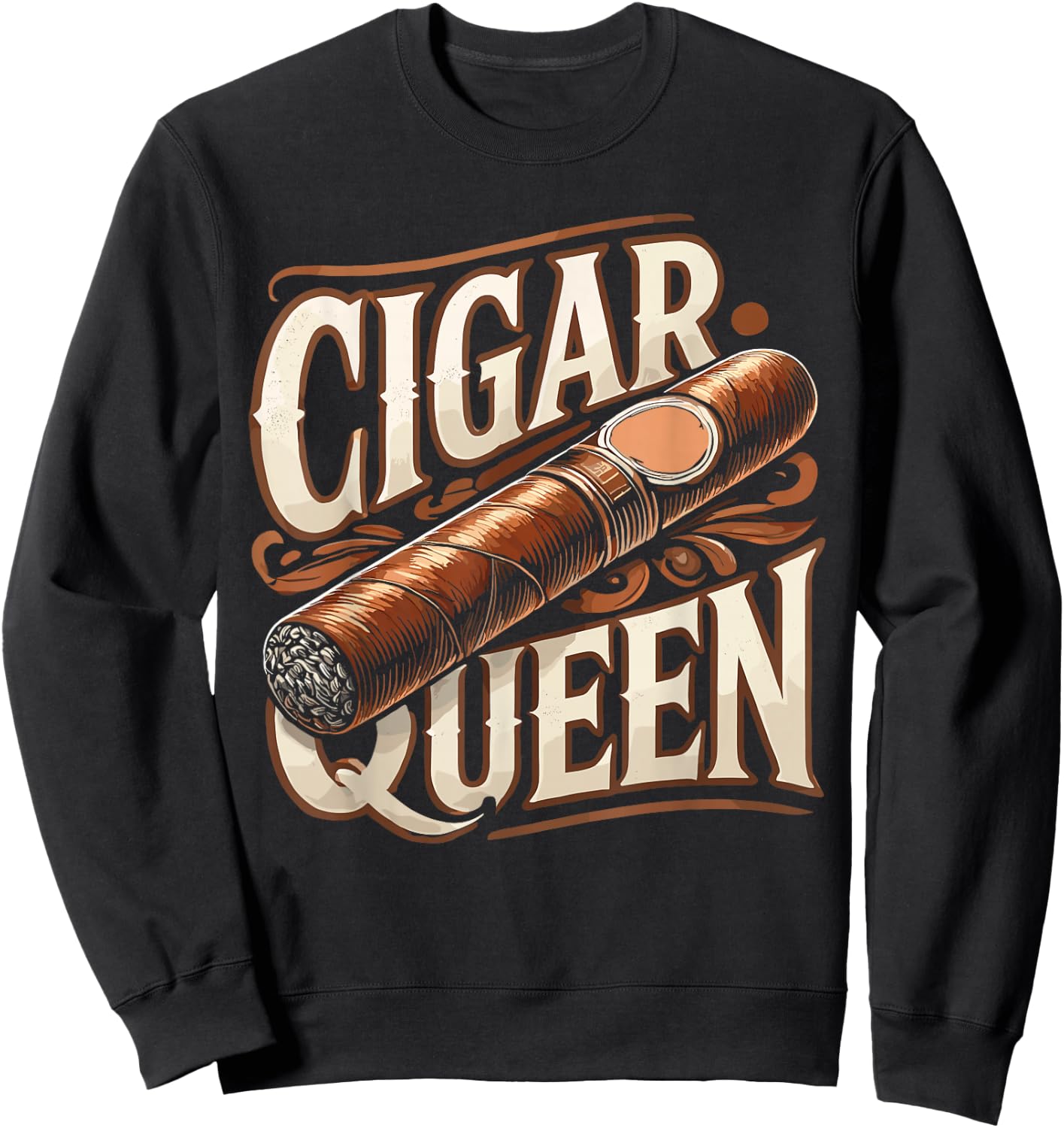 Smoke Smoking Cigar Queen Sweatshirt - Sweatshirt | Black