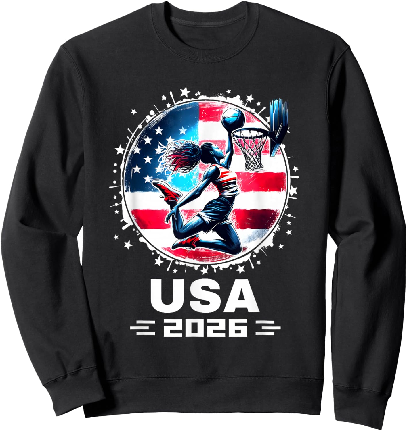 Women Basketball Shirt 2026 Basketball Player 2026 USA 2026 Sweatshirt - Sweatshirt | Black