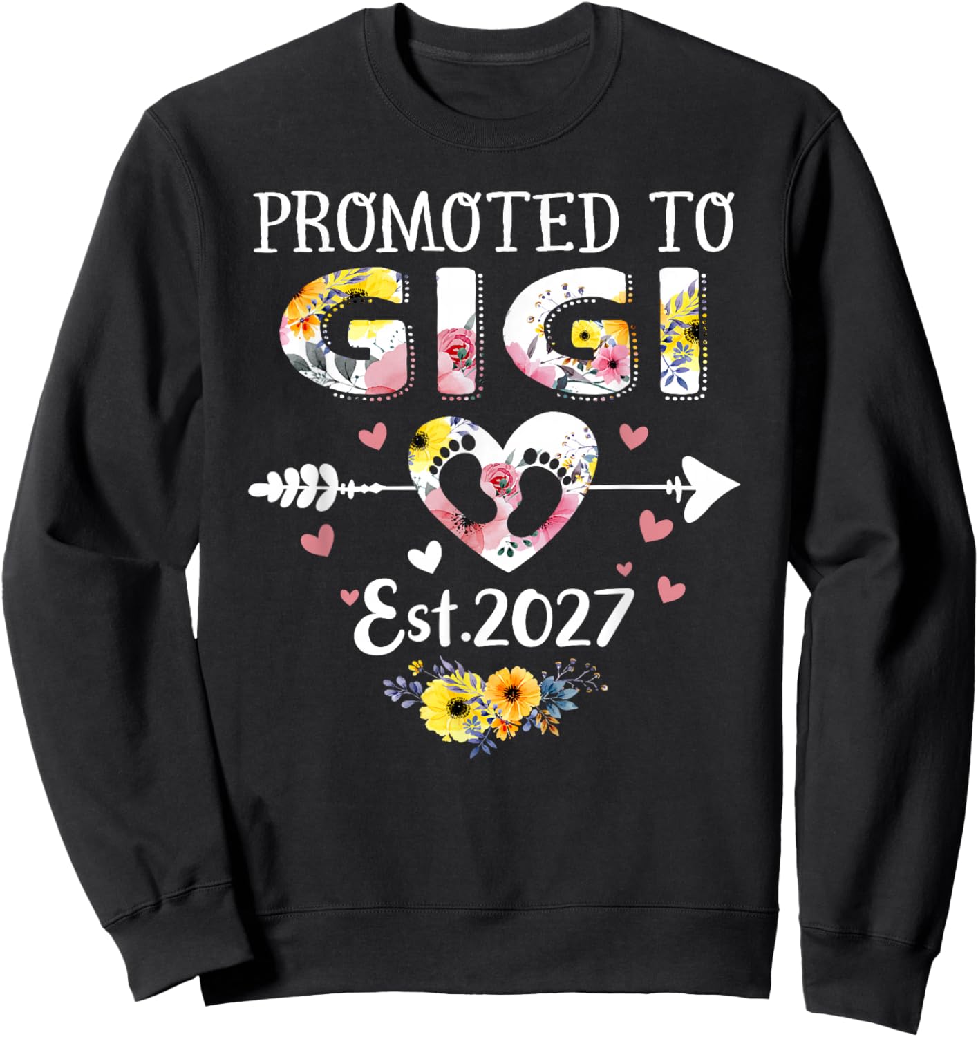 Promoted to Gigi 2027 First Time New Grandma Pregnancy Sweatshirt - Sweatshirt | Black