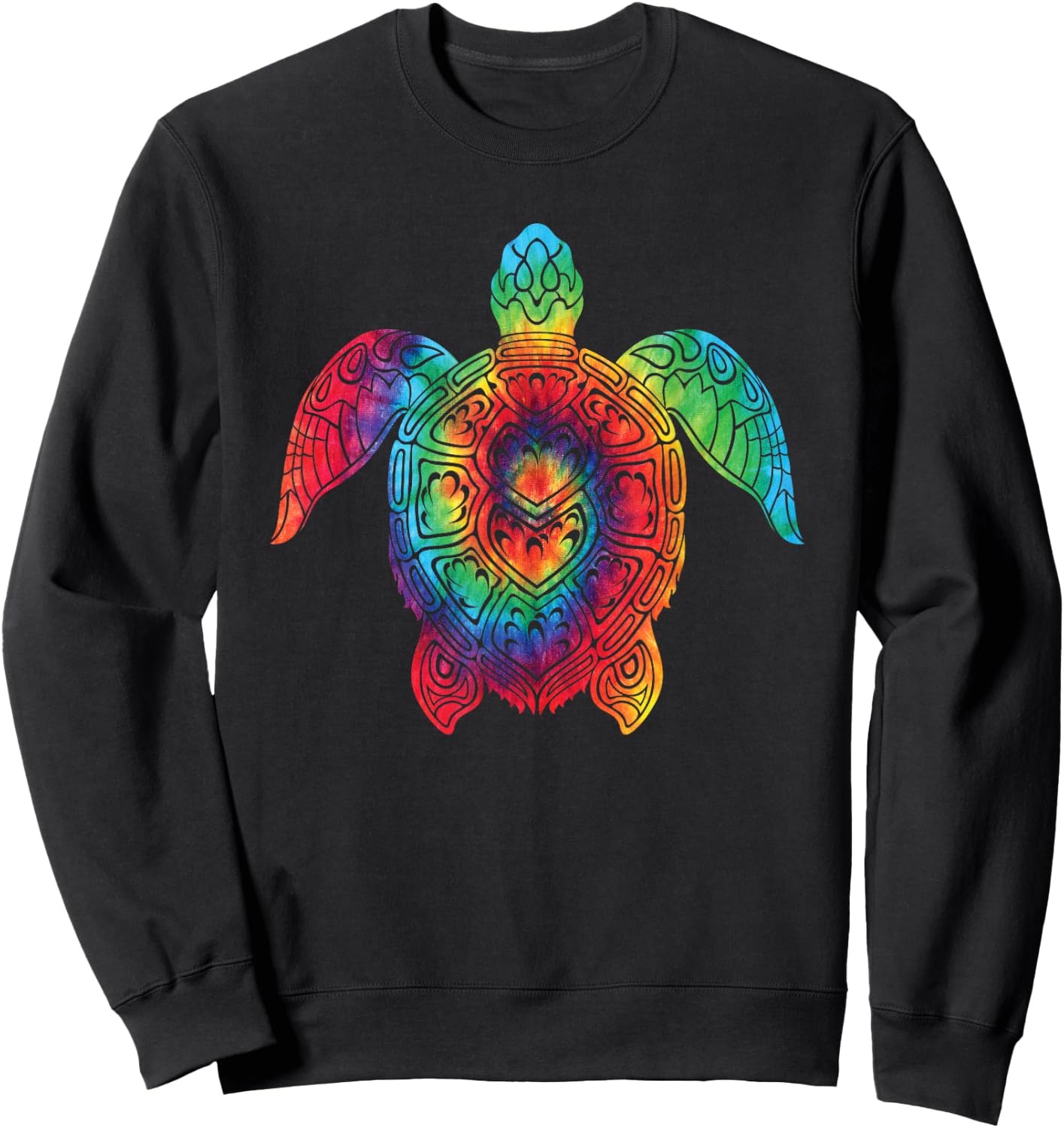Sea Turtle Ocean Tie Dye Rainbow Hippie Costume Hippy Gift Sweatshirt - Sweatshirt | Black