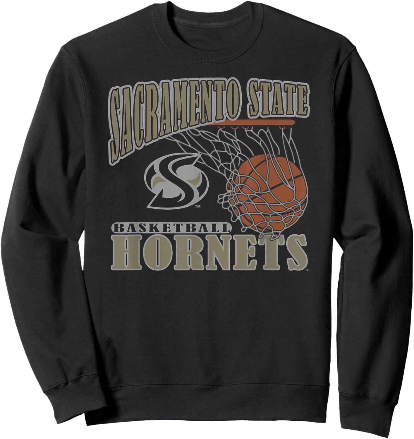 Sacramento State Hornets Basketball Vintage Lift Green Sweatshirt - Sweatshirt | Black
