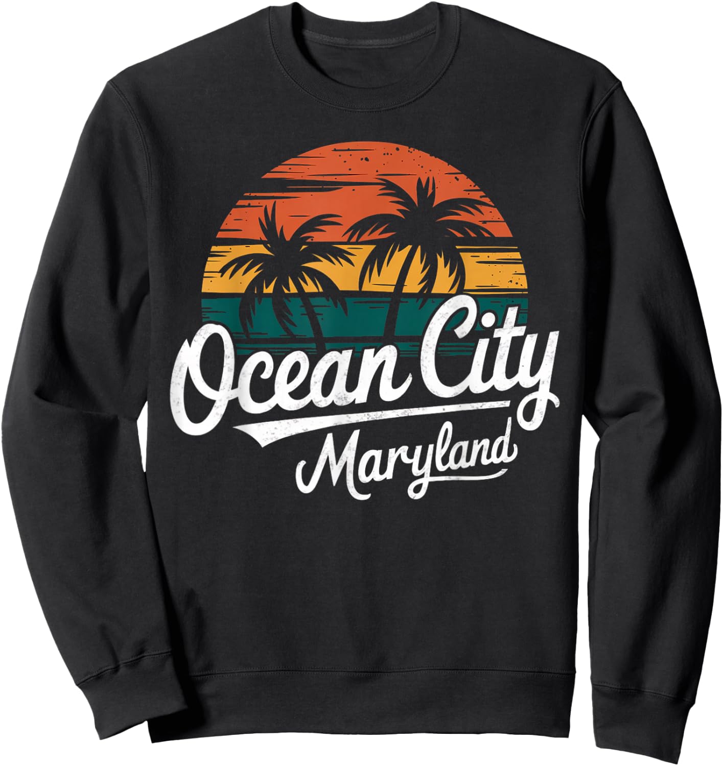 Ocean Beach City MD Maryland State Family Vacation Trip Sweatshirt - Sweatshirt | Black