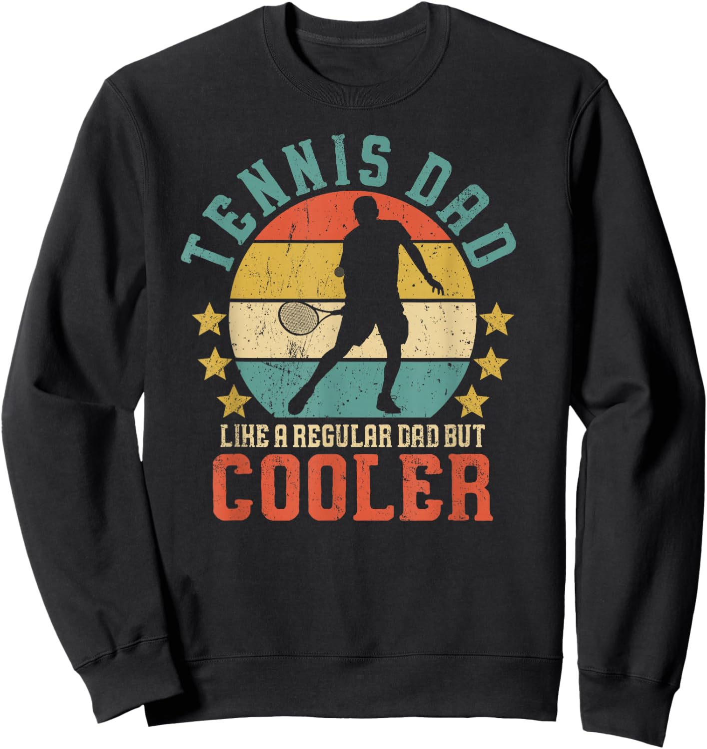 Tennis Dad Vintage Tennis Player Father's Day Sweatshirt - Sweatshirt | Black