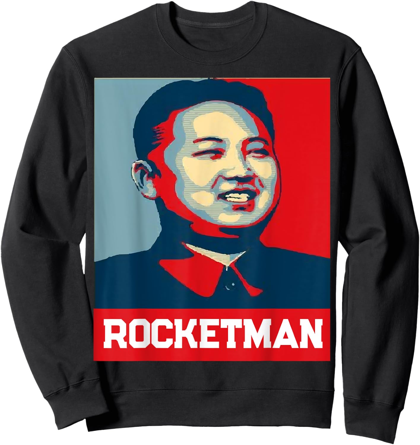 Kim Jong Un Rocket Man - Funny North Korea Shirt - -Adults - Black - Small - Short Sleeve - Classic Fit - Cotton Blend - Modern - Retro - Political Theme Sweatshirt - Sweatshirt | Black