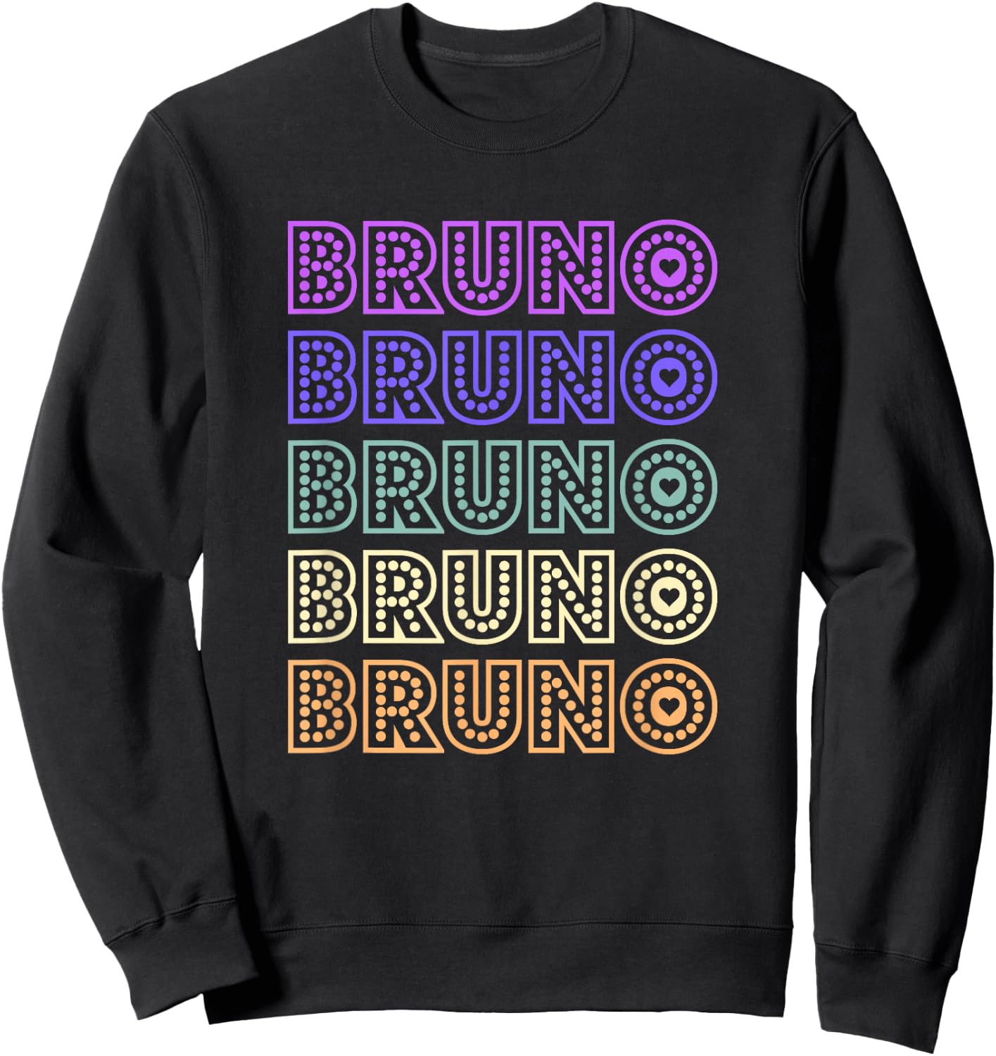 Love Heart Bruno Retro Style Bruno Lover Heart Shirt Sweatshirt - Sweatshirt | Black