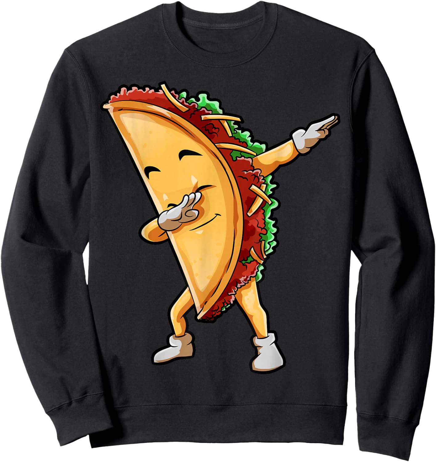 Dabbing Taco Cinco de Mayo Funny Kids Boys Mexican Food Dab Sweatshirt - Sweatshirt | Black