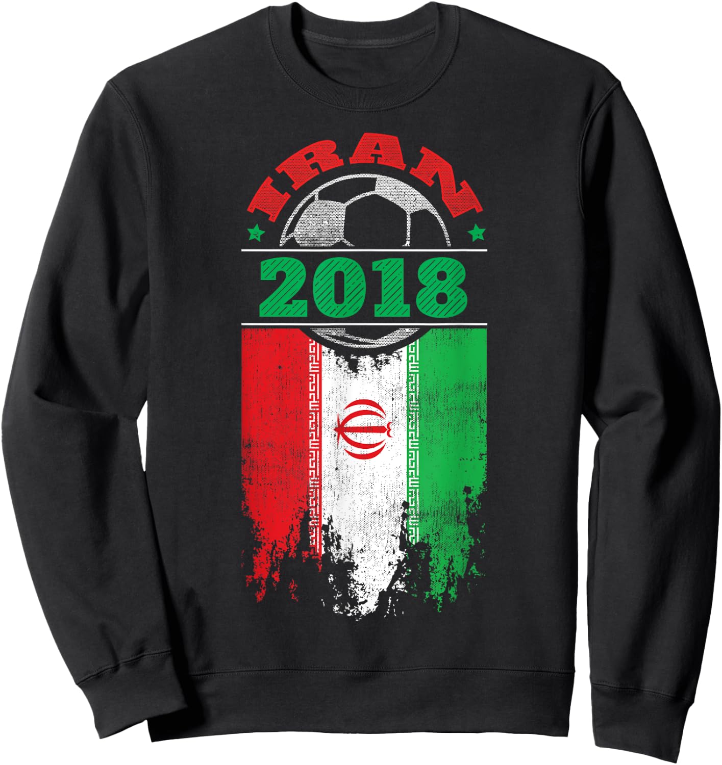 Iran 2018 Soccer Iranian Flag Shirt Fan Gift Sweatshirt - Sweatshirt | Black