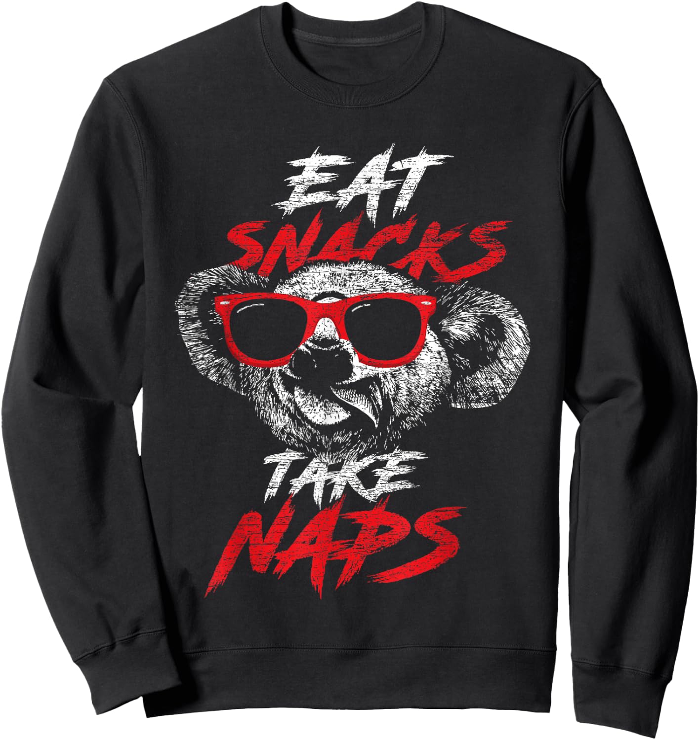 Koala Bear Shirt Eat Snacks Take Naps Sweatshirt - Sweatshirt | Black