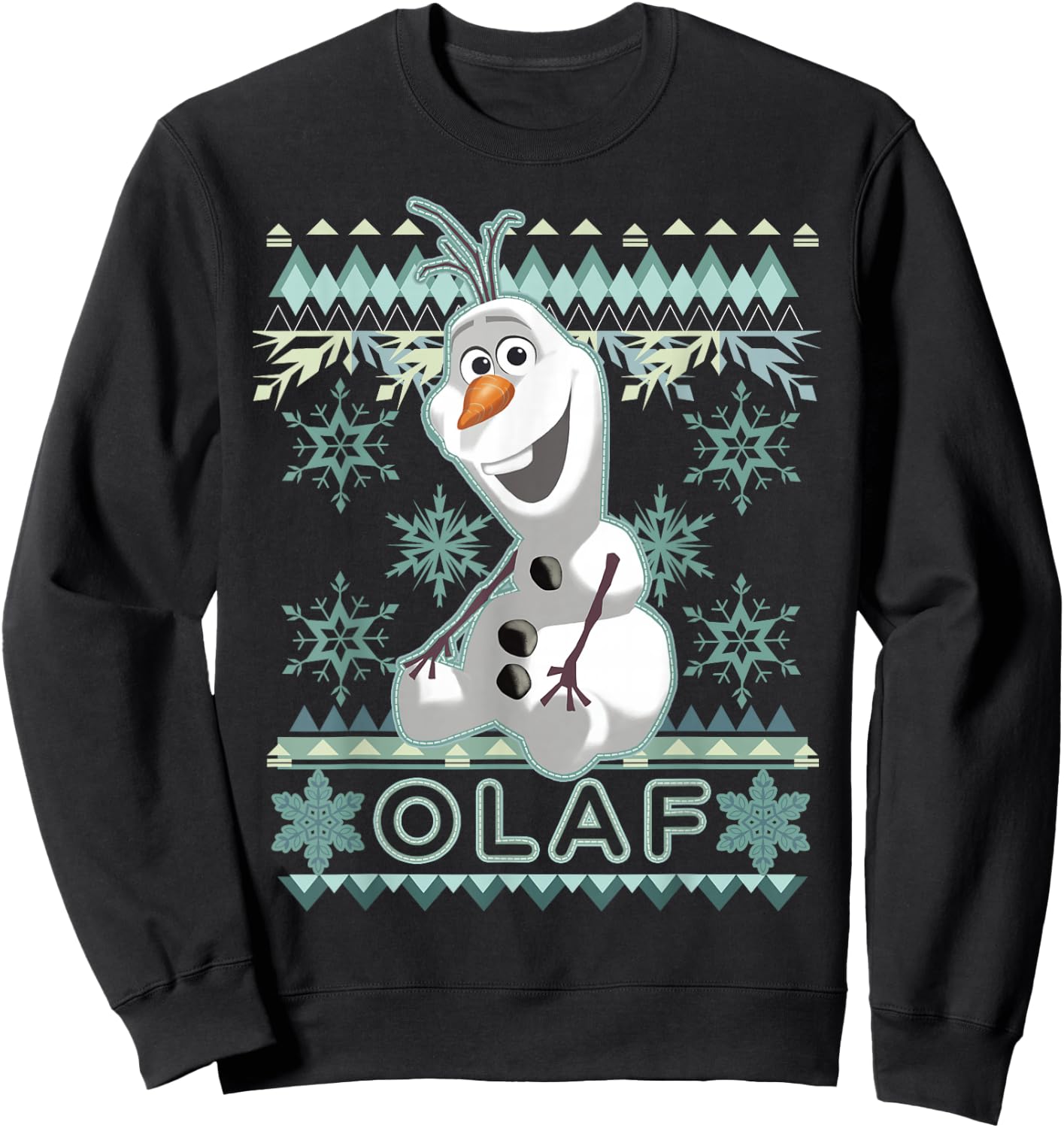 Disney Frozen Olaf Vintage Ugly Christmas Sweater Sweatshirt - Sweatshirt | Black