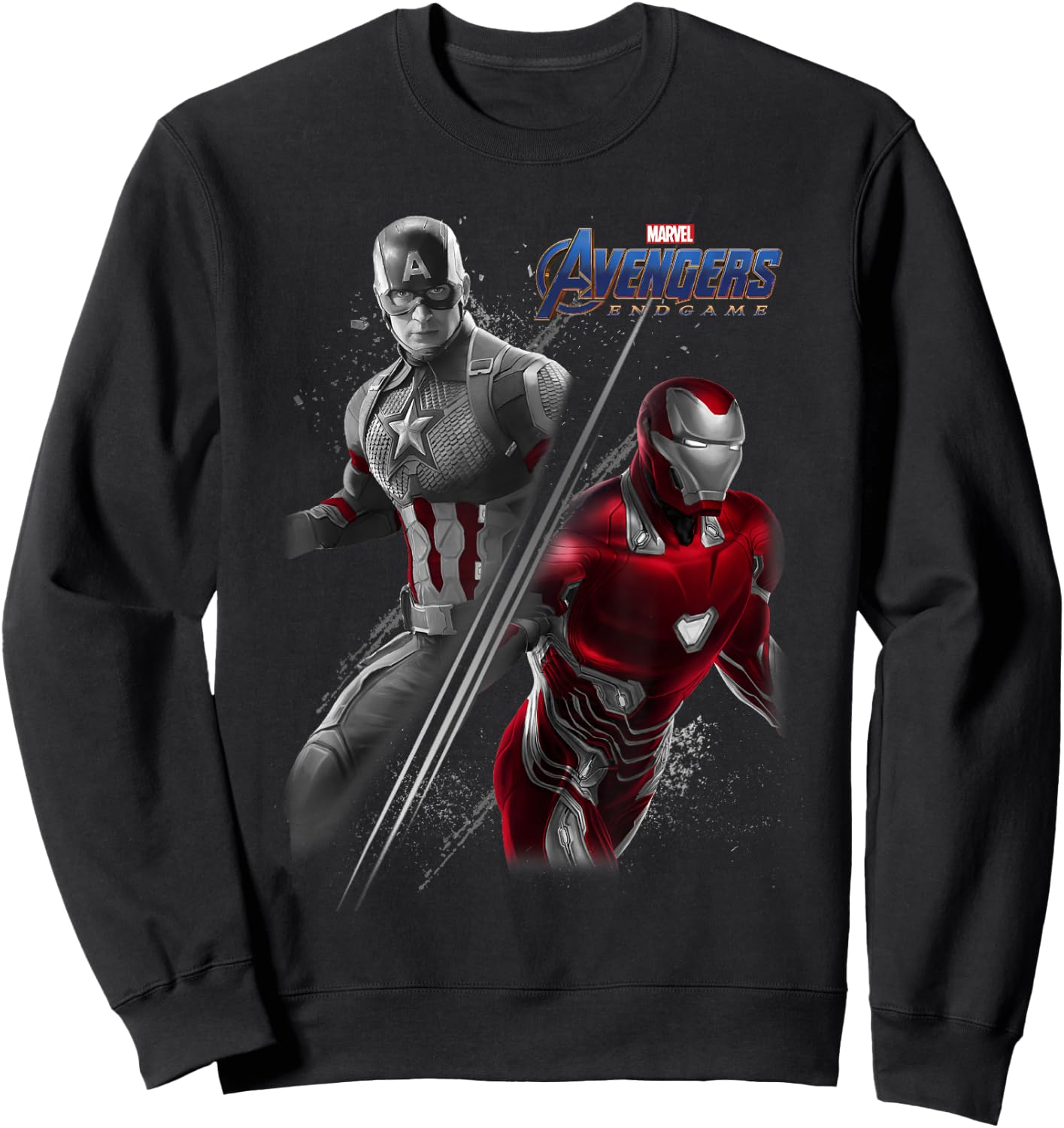 Marvel Avengers Endgame Captain America Iron Man Poster Sweatshirt - Sweatshirt | Black