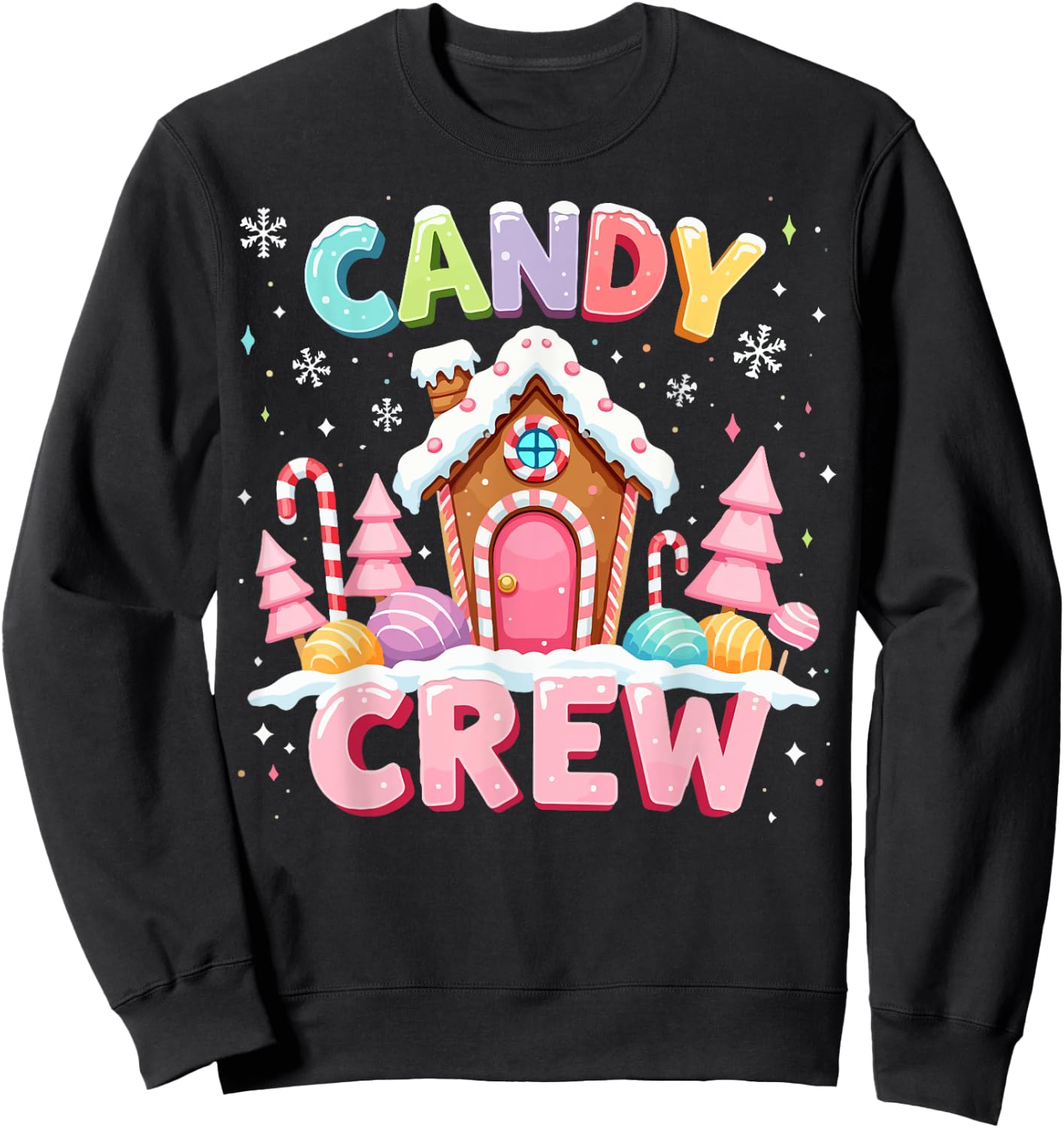 Candy Land Candy Crew Decorations Sweetie Candy Squad Xmas Sweatshirt - Sweatshirt | Black