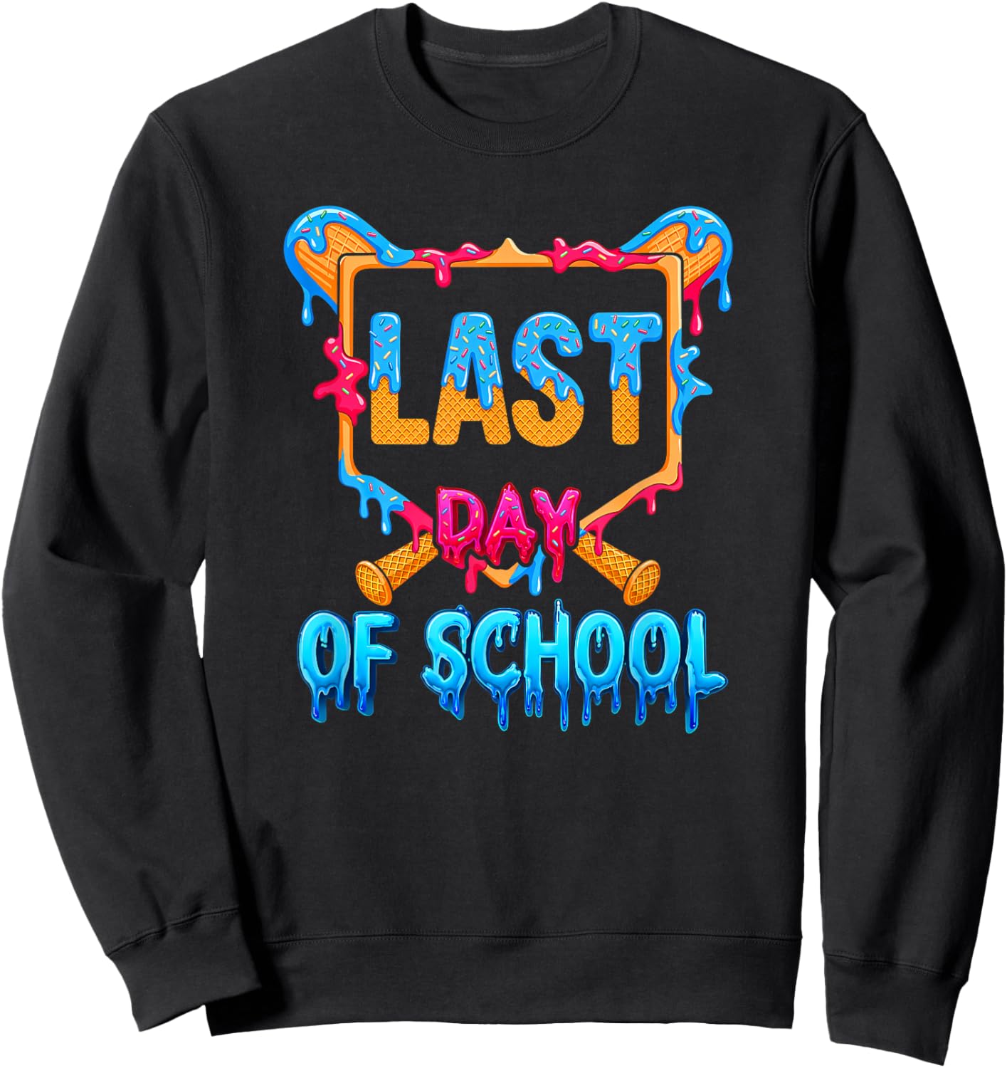 Boys Last Day of School Drip Autograph, Sign My Shirt Bruh Sweatshirt - Sweatshirt | Black