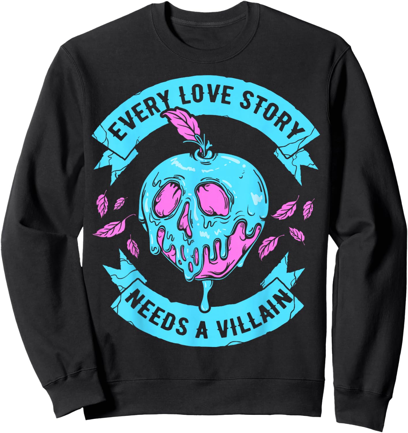 Disney Villains Valentine's Day Love Story Poison Apple Logo Sweatshirt - Sweatshirt | Black