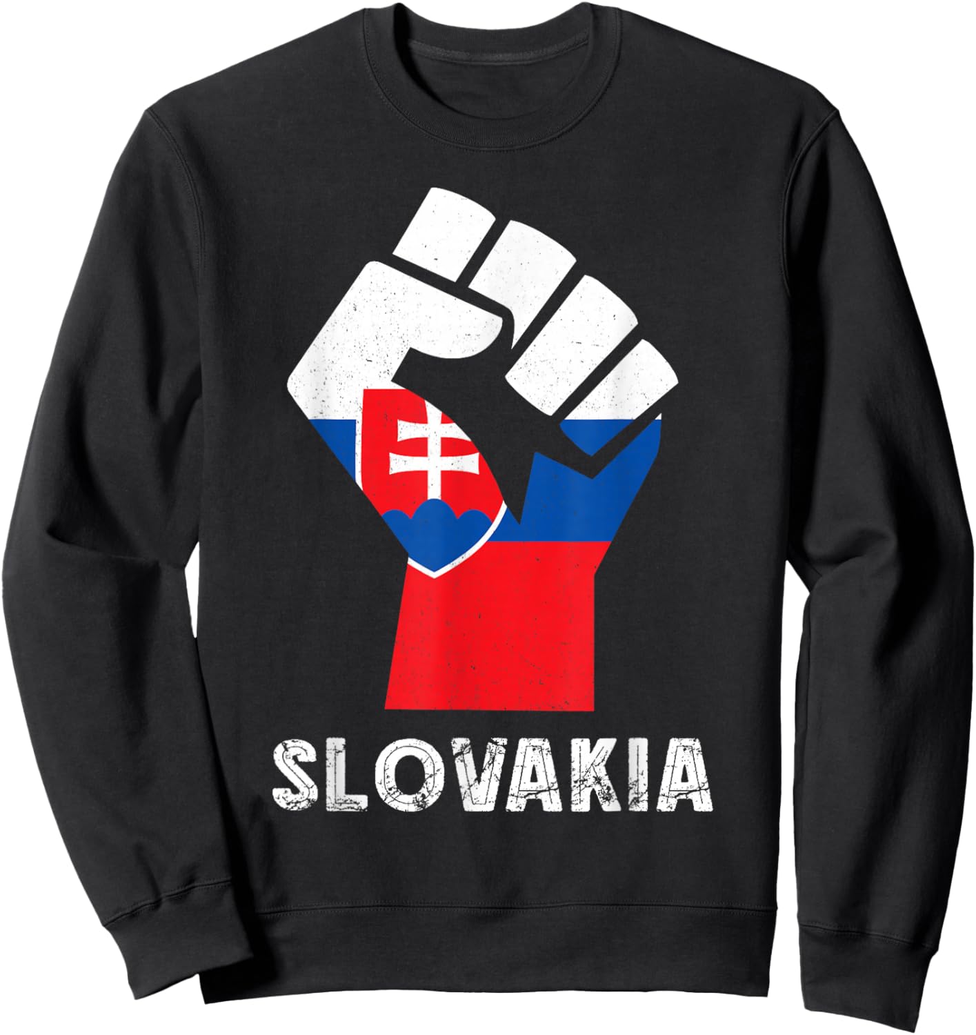 Slovakian Roots Handfist Slovakian Flag Slovakia Slovak Sweatshirt - Sweatshirt | Black