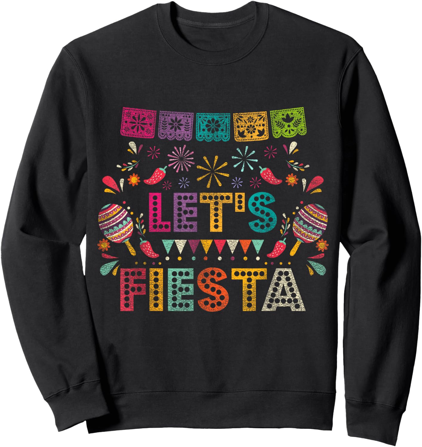 Lets Fiesta Mexico Sweatshirt - Sweatshirt | Black