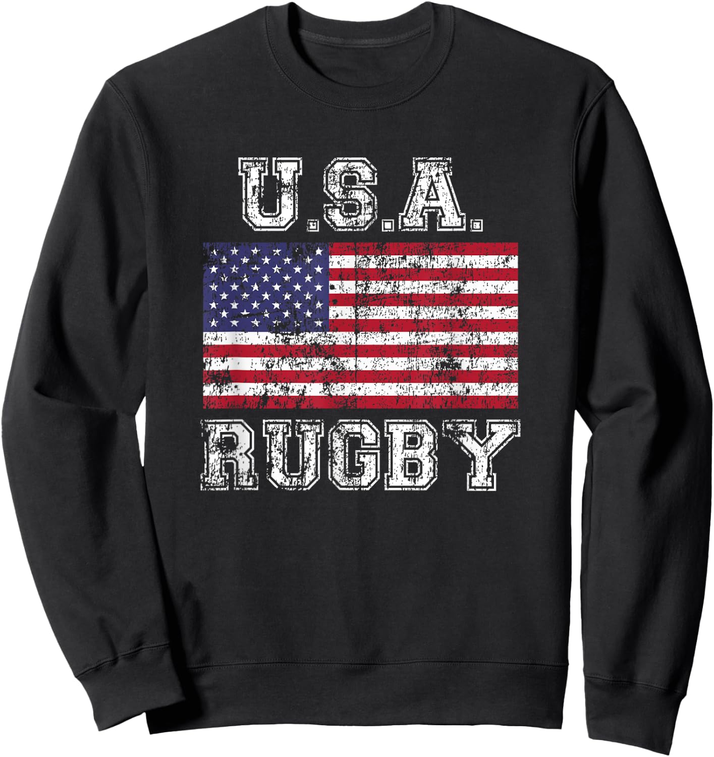 USA Rugby Shirt Women Kids American Flag Shirt Sweatshirt - Sweatshirt | Black