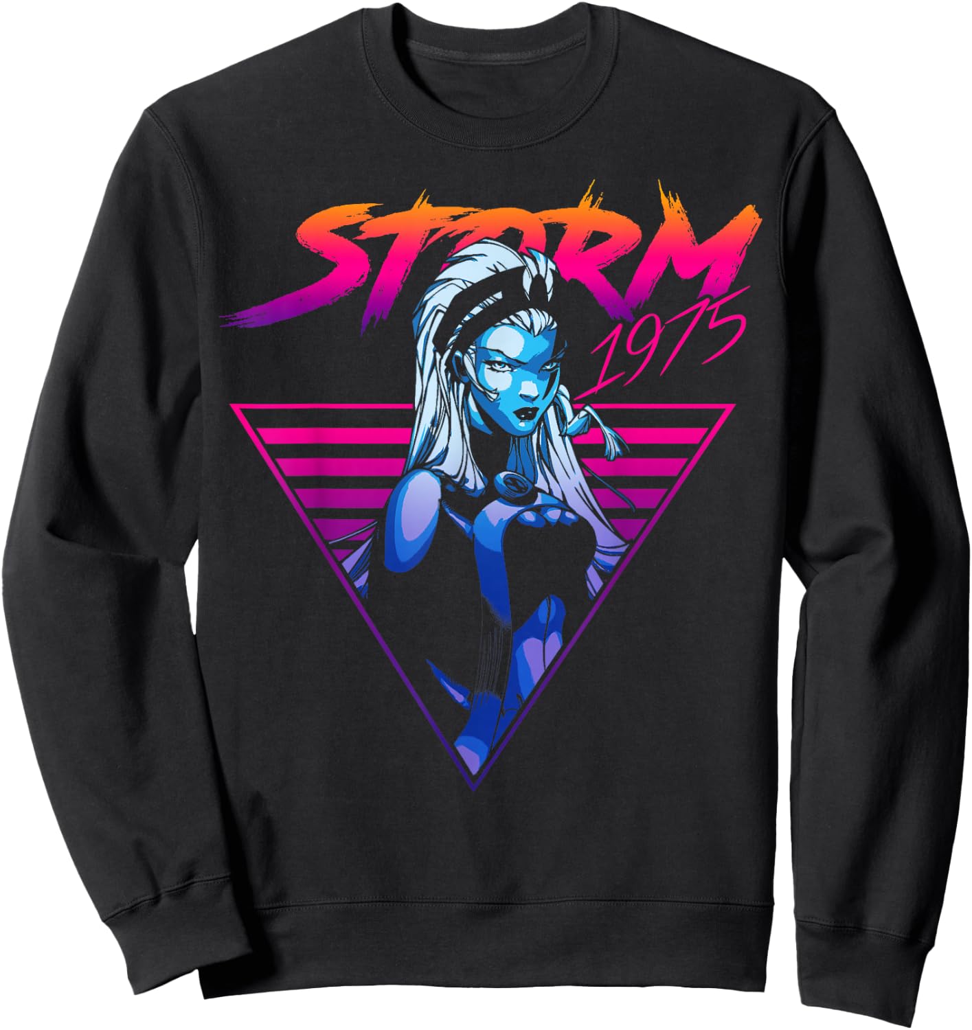 Marvel X-Men Storm 80's Retro Triangle Gradient Sweatshirt - Sweatshirt | Black