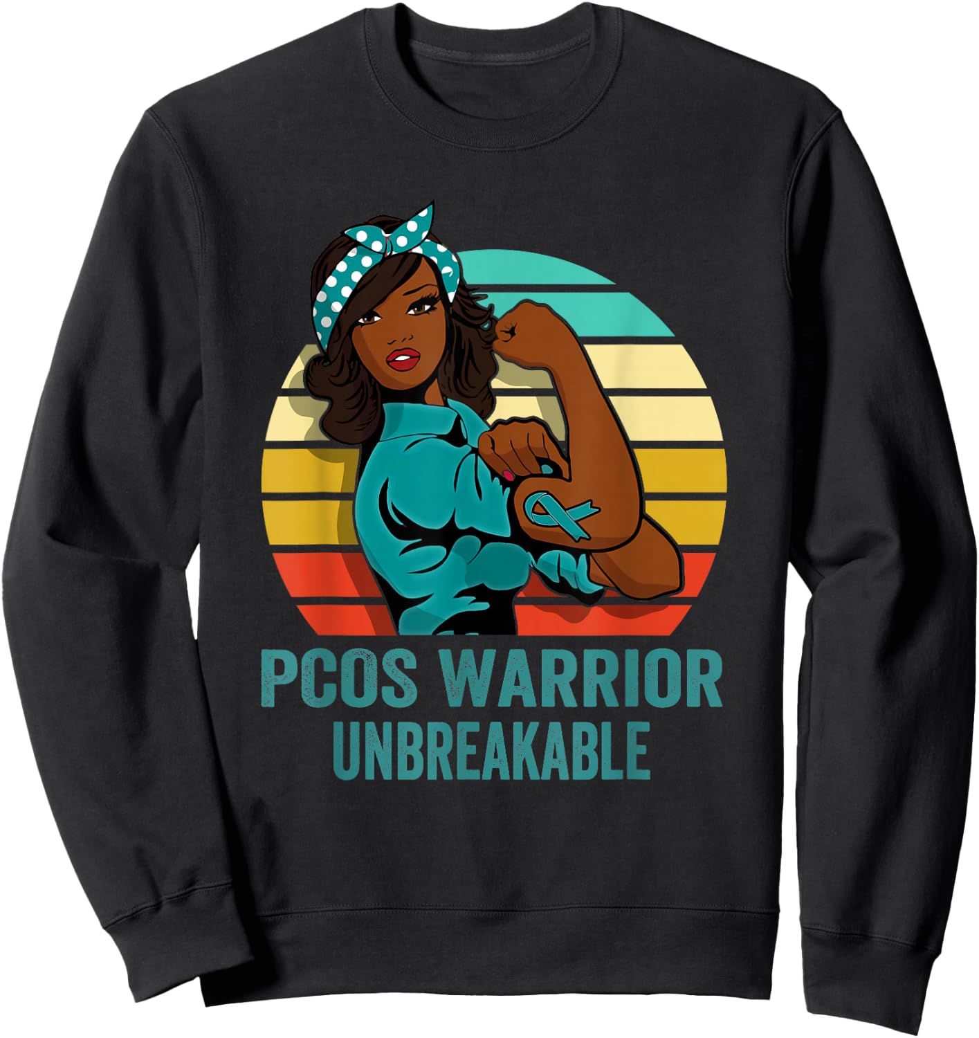 PCOS Warrior Shirt Unbreakable Sweatshirt - Sweatshirt | Black
