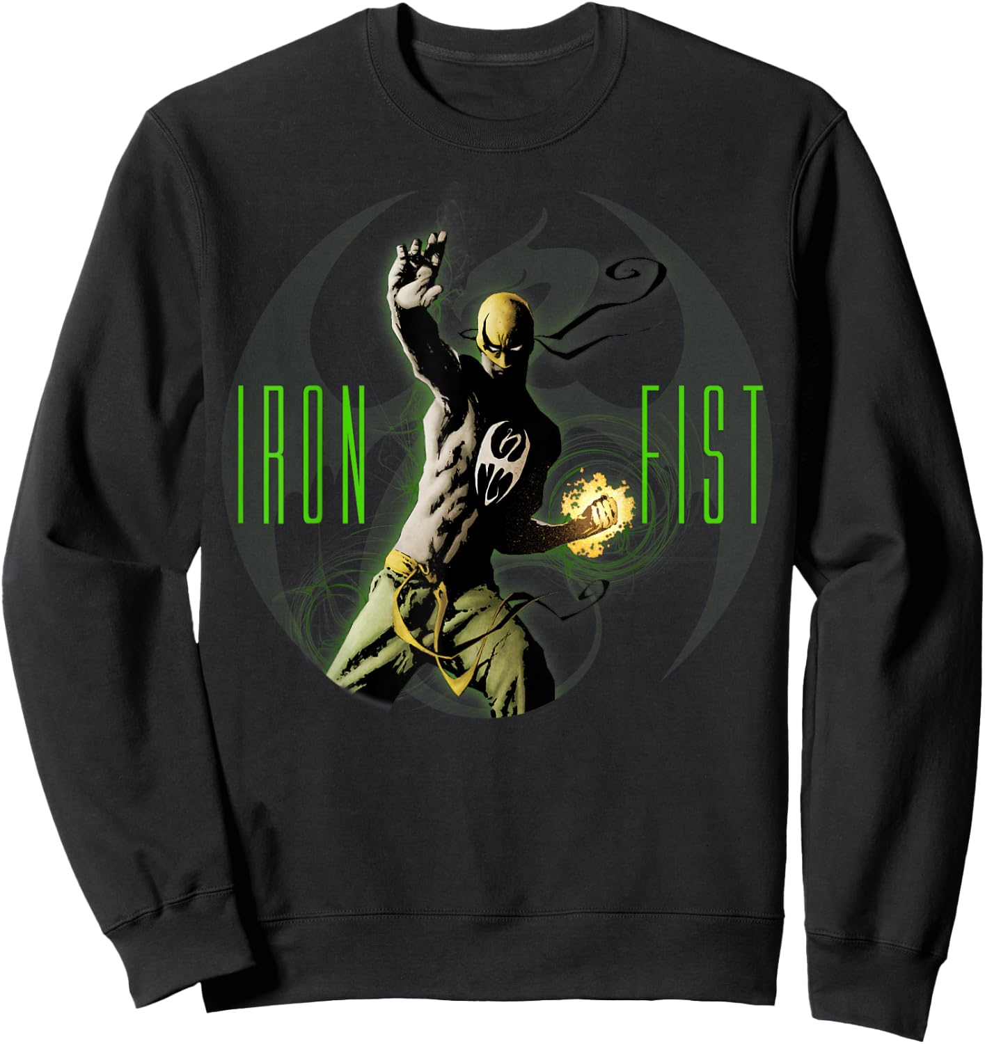 Marvel Iron Fist The Living Weapon Fist Power Up Sweatshirt - Sweatshirt | Black