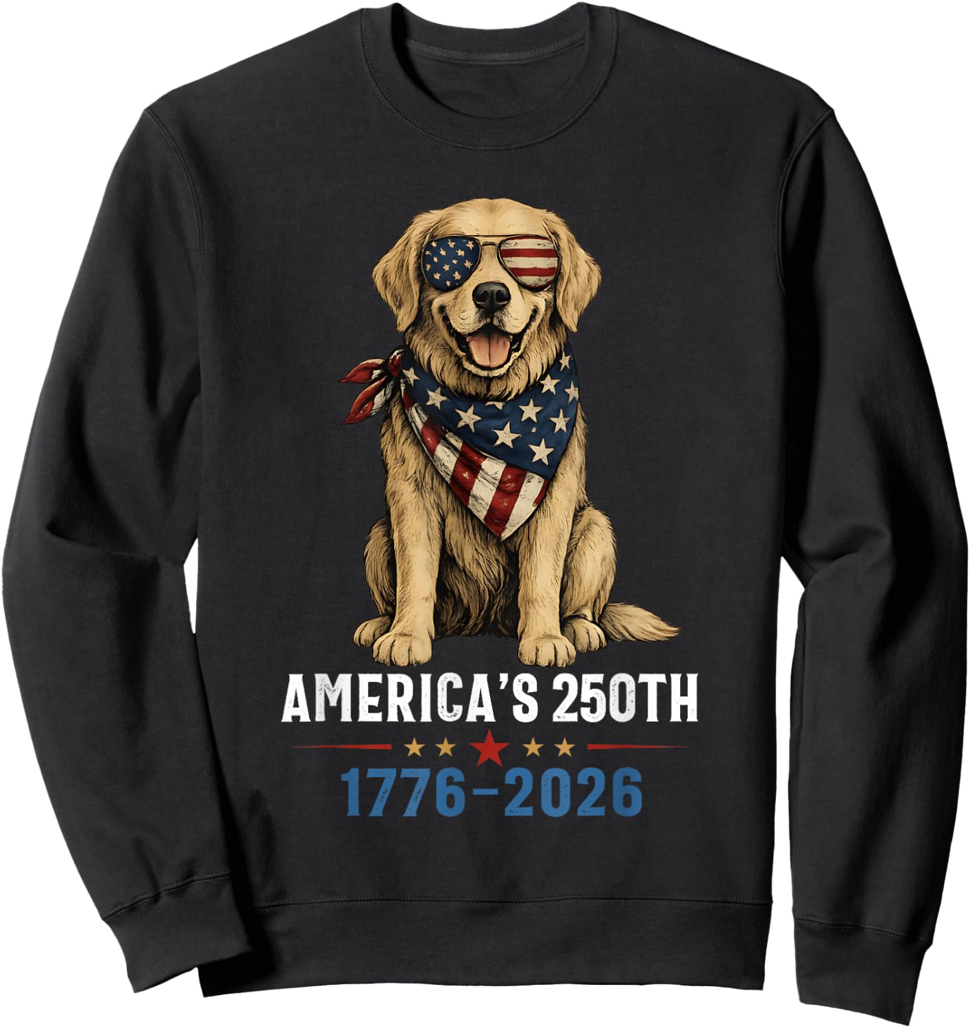 Labrador Retriever America's 250th Anniversary 1776 2026 Sweatshirt - Sweatshirt | Black