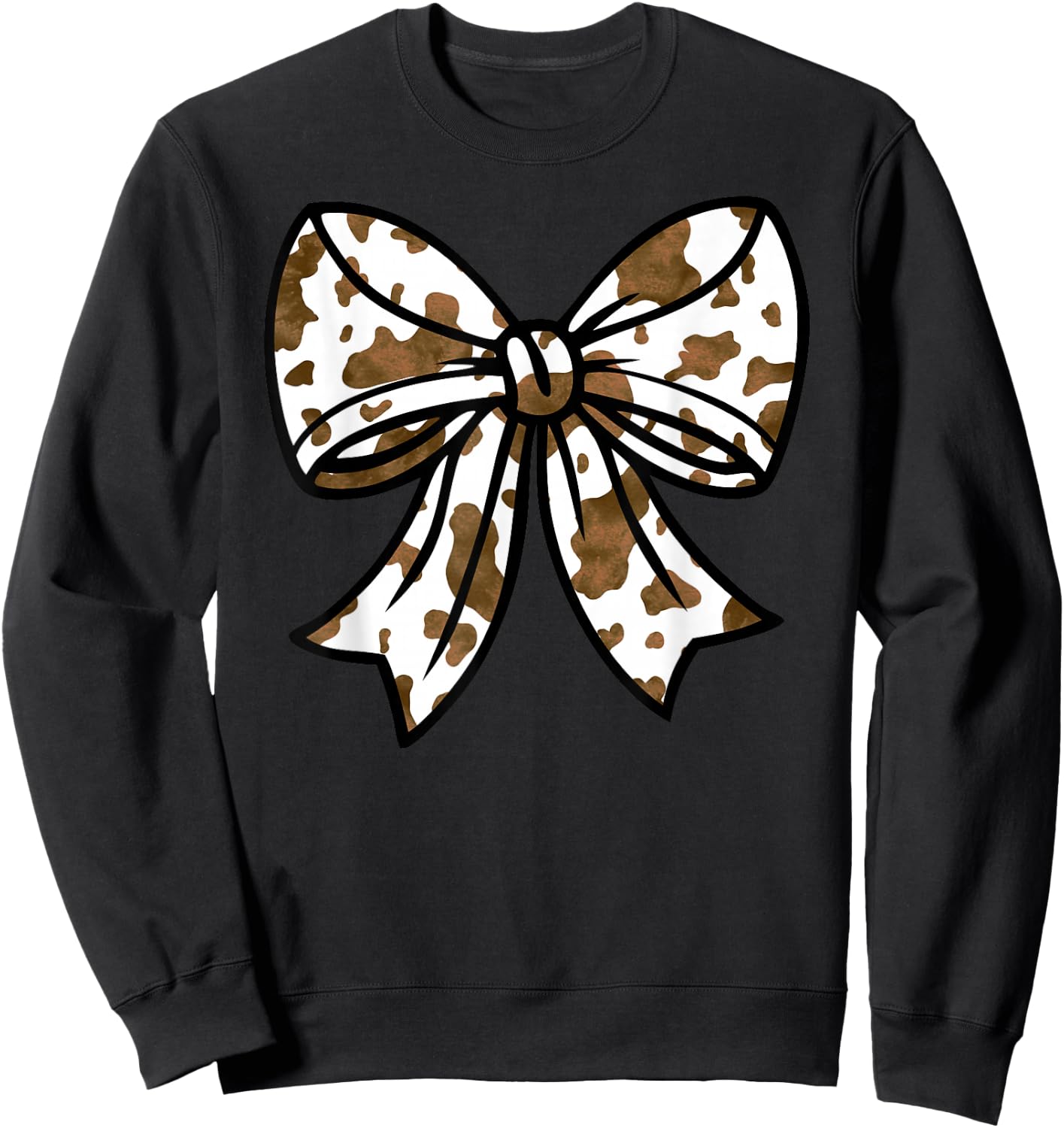 cow BROWN Bow Sweatshirt - Sweatshirt | Black