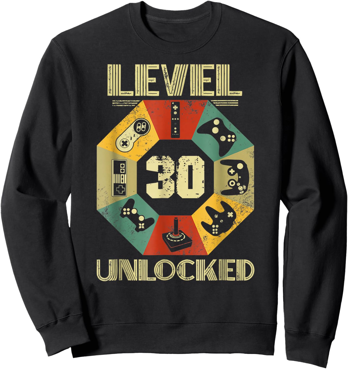 Level 30 Unlocked Video Gamer 30th Birthday Sweatshirt - Sweatshirt | Black