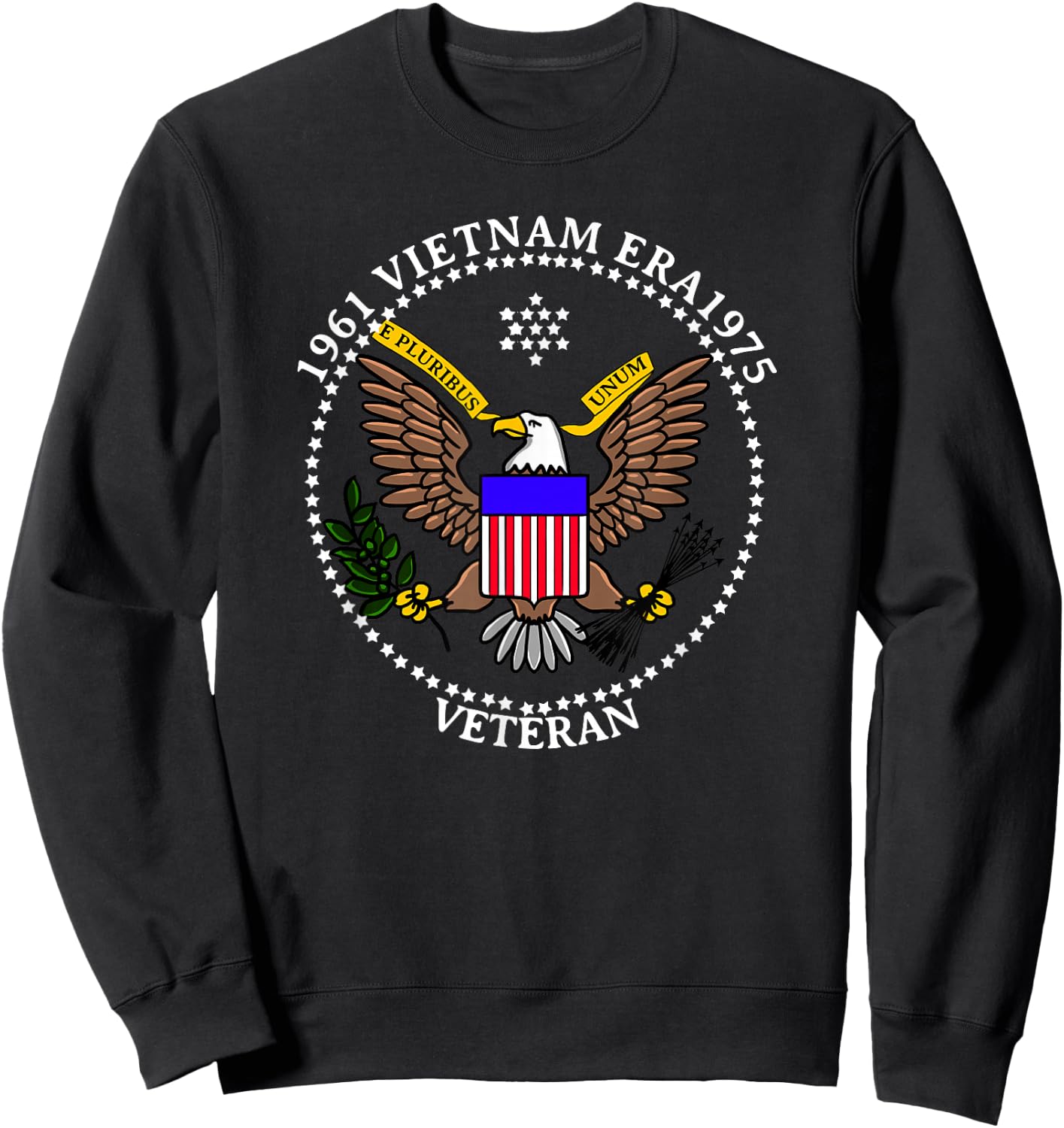 1961 Vietnam Era 1975 Emblem Cool Logo Veteran Soldier Gift Sweatshirt - Sweatshirt | Black