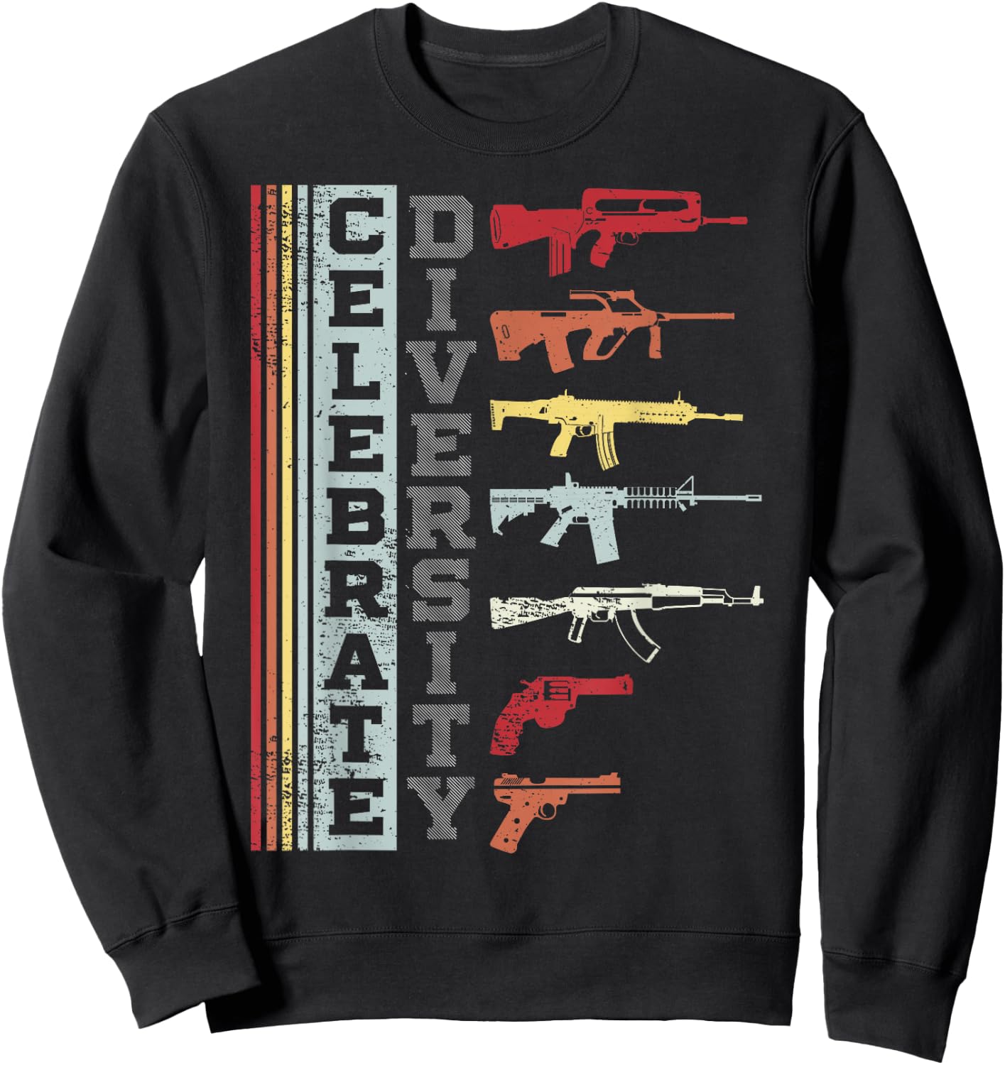 Celebrate Diversity Different Gun | Gun Lovers Gift Sweatshirt - Sweatshirt | Black
