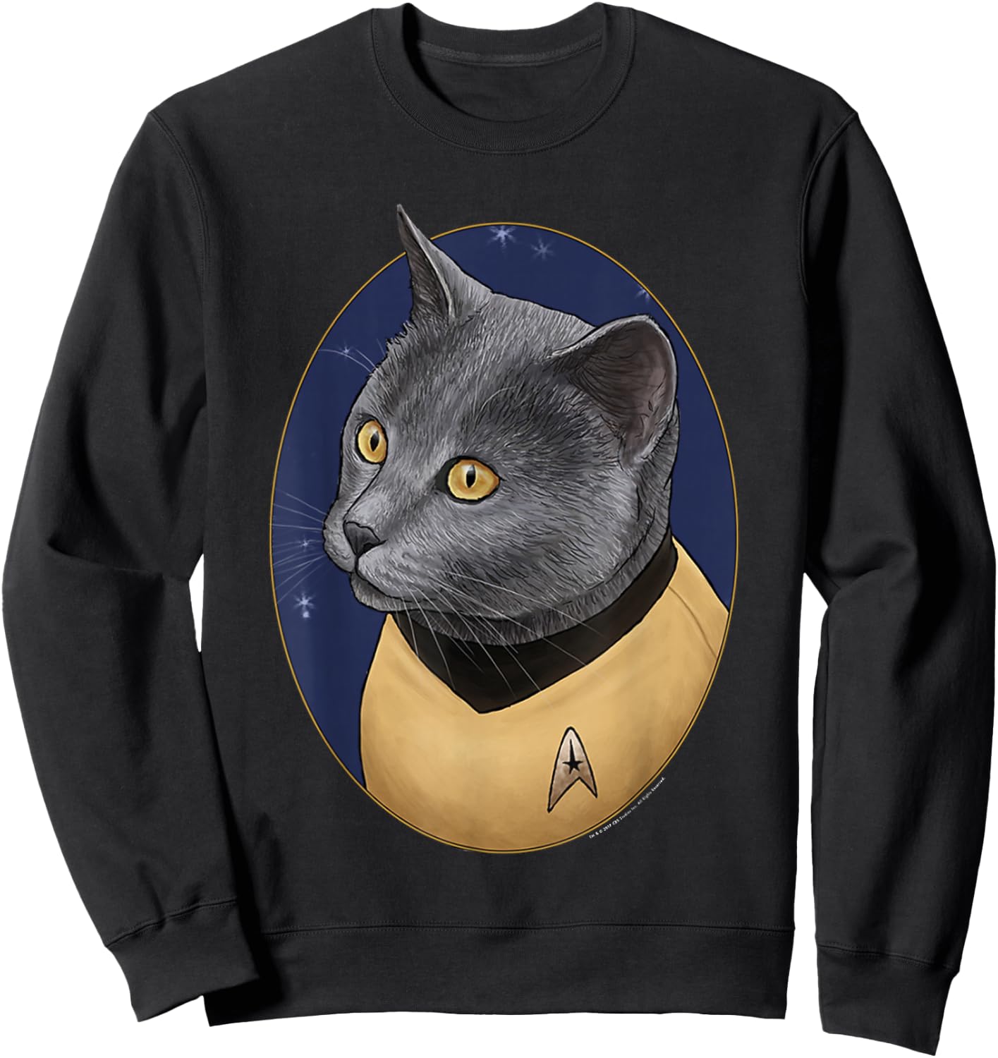 Star Trek: The Original Series Ensign Chekov Cat Portrait Sweatshirt - Sweatshirt | Black