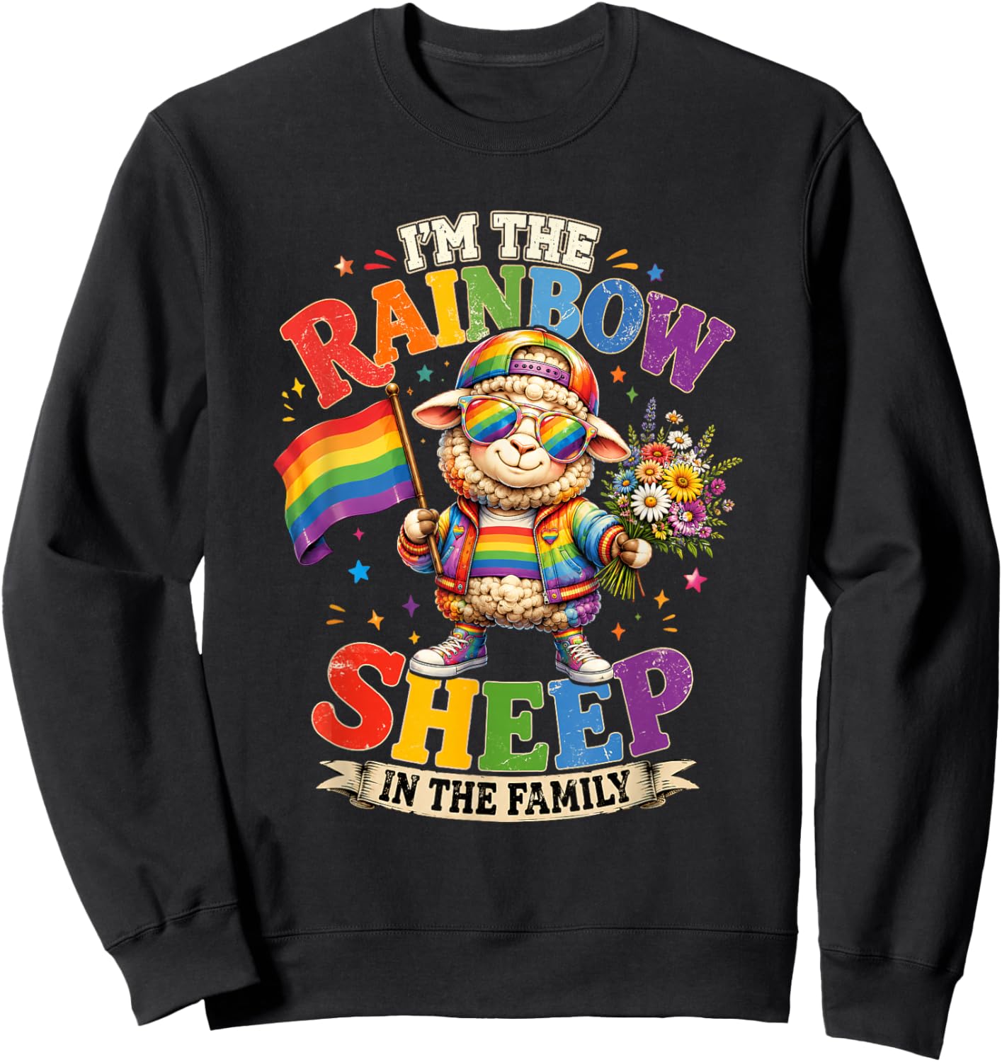 I'm The Rainbow Sheep of The Family LGBT Gay Pride Sweatshirt - Sweatshirt | Black