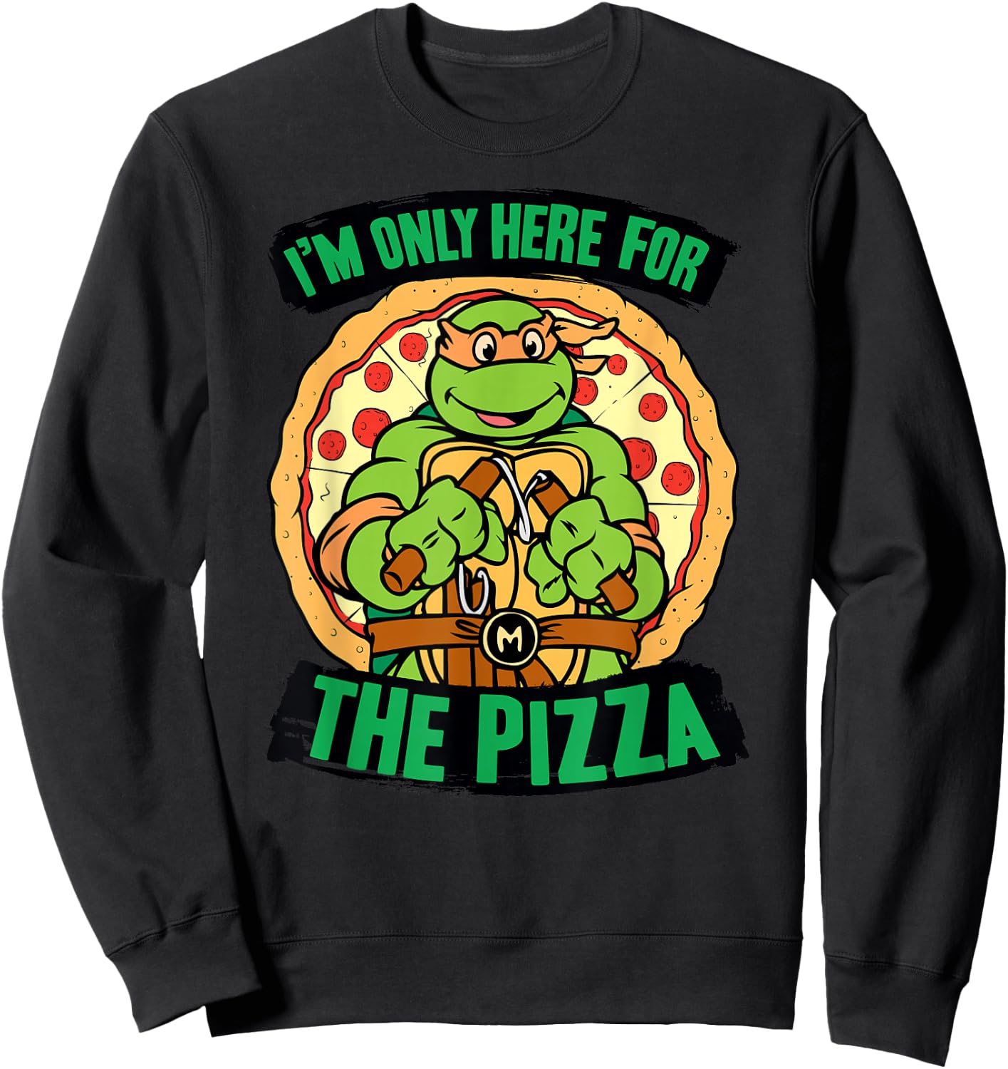 Teenage Mutant Ninja Turtles Here for Pizza Sweatshirt - Sweatshirt | Black